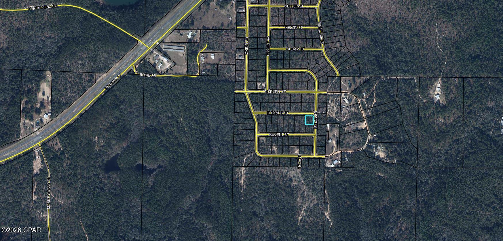 Surveyed corner residential lot located in Sunny Hills, offering a peaceful setting for a future home.  Sunny Hills amenities include several fishing lakes, seasonal swimming at Boat Lake with its white sandy beach, and an 18-hole golf course. The seller also has eight additional surveyed lots listed in various areas of Sunny Hills and may consider a package deal. Buyer is responsible for the owner's title policy, documentary stamps on the deed, and the title company closing fee.