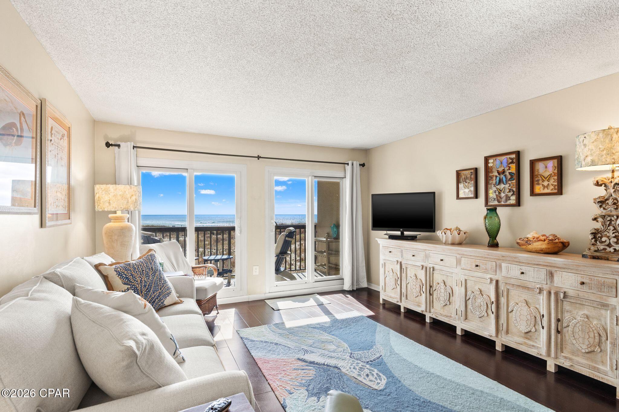 Experience the ultimate in beachfront living with this stunning gulf front one bedroom condo. Perfectly positioned to offer breathtaking  views of the sparkling Gulf of Mexico, this residence combines comfort, style, and convenience for an exceptional coastal retreat.
Key Features
• Prime Location: Situated directly on the gulf, allowing for spectacular sunrise and sunset vistas from your private balcony or living room.
• Spacious Bedroom: The well-appointed bedroom provides ample space for relaxation and includes generous closet storage.
• Open Concept Living Area: The living and dining spaces are designed for both entertaining and everyday comfort, featuring sliding glass doors that maximize natural light and ocean views.
• Fully Equipped Kitchen with plenty of cabinet space for all your culinary needs.
• Private Balcony: Step outside to enjoy your morning coffee or evening beverage while taking in the calming sounds of the gulf waves.
• Resort-Style Amenities: Access to a swimming pool, fitness center, tennis courts, pickle ball courts, bocci ball, shuffleboard.
• Ideal For Vacation homeowners seeking a tranquil getaway, seasonal residents who love beachside living, Investors interested in a good rental property, or anyone dreaming of a permanent residence on the water.  

Pinnacle Port Resort is situated on a 25+ acre site within a beautiful gated community having over ¼ mile of beach frontage!  The complex has lots of amenities including two swimming pools, tennis courts sauna/steam room, fitness room, its own private freshwater dock with boat slips boat launch and wi-fi.   Please note that the Association fees include electricity for heating, cooling and hot water.  The owner pays a small electricity bill for lighting and appliances only.