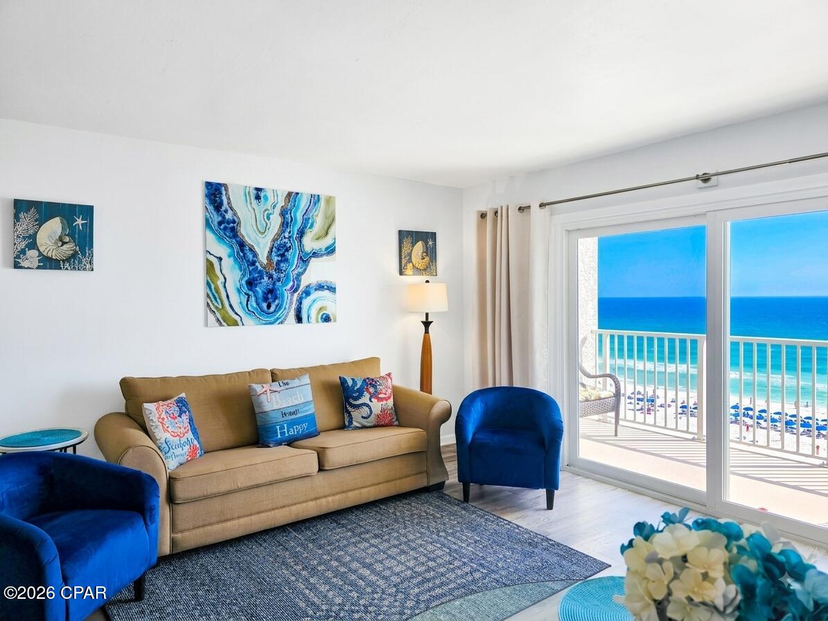 $56,643 in revenue July '25 to June '26: a 16.7% ROI on the asking price! A newly renovated, 8th-floor, direct-beachfront 1BR/2BA at The Summit that is also a proven cash machine. Wake up to unobstructed Gulf views from your private 8th-floor balcony, then cozy up by the electric fireplace after a day on the sand. The full renovation shows everywhere: a new white shaker kitchen with quartz counters, mosaic tile backsplash, and stainless appliances; updated baths with marble-look tile and quartz vanities; a new memory-foam king; and wood-look plank flooring throughout, finished with designer coastal touches like a sliding barn door and blue velvet accent chairs.

It sleeps five with the king, a queen sleeper sofa, and a built-in twin-over-twin bunk nook, and comes complete with an in-unit washer and dryer, two smart TVs, and a fully equipped kitchen, sold fully furnished and truly turnkey. It also sits right next to the booming new Tootsie's in the legendary former Spinnaker Beach Club, a fresh demand driver for the entire resort. The Summit offers two Gulf-front pools (one seasonally heated), children's pools, two outdoor and one indoor hot tub, his-and-hers saunas, a fitness center, tennis and pickleball, shuffleboard, a poolside tiki bar, the on-site Bar & Grill, and gated 24-hour security with direct private beach access. With established Airbnb and VRBO listings, years of five-star reviews, and a loyal repeat-guest base, the unit has a proven track record, and about 12% of its revenue already comes from direct and repeat bookings, well above the Panama City Beach market average.

As an added bonus, the seller's revenue consultant will personally assist the buyer in expanding the property's direct-booking strategy through modern AI, automation, and data-driven revenue management techniques. Full rent roll available to qualified buyers.
