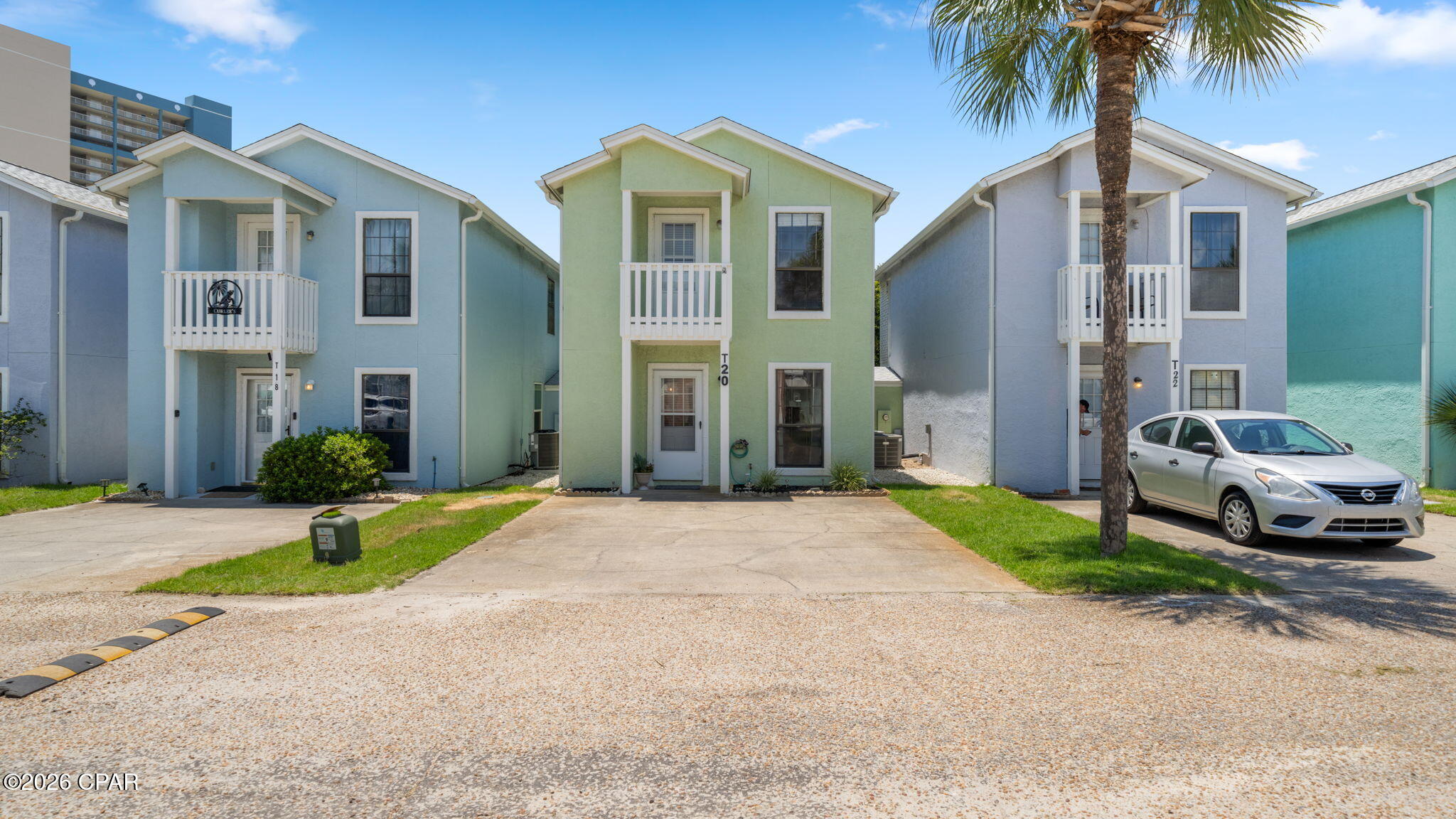 **Cash Offers Only** Discover the perfect combination of investment potential and coastal living with this beautifully maintained 2-bedroom with functional bunk room, 2 1/2-bath townhome on the highly desirable west end of Panama City Beach. Offering 1,118 square feet of thoughtfully designed living space, this property is ideal as a primary residence, second home, or income-producing short-term rental.

Recent updates provide added value and peace of mind, including a roof replacement in 2019 & exterior paint in 2022, the functional floor plan is designed for both comfort and entertaining, featuring a spacious living area and a kitchen complete with a convenient breakfast bar for casual dining and gathering.

A standout feature is the rare third room set as a bunk room, providing additional flexibility for guests and increasing rental appeal. The primary suite offers private balcony access, creating the perfect place to enjoy morning coffee and coastal breezes, while a second balcony off the guest bedroom provides additional outdoor living space.

The fenced rear patio offers a private outdoor retreat for relaxing after a day at the beach, and two exterior storage closets provide ample space for beach gear, bicycles, and owner's storage. Unlike many attached properties, this townhome is connected only at the storage areas, offering enhanced privacy and a more detached-home feel.

Residents and guests enjoy access to two community pools and a clubhouse, while the sugar-white sands of the Gulf are located directly across the street for easy beach access. Situated on the sought-after west end of Panama City Beach, the property is just minutes from Pier Park, Frank Brown Park, popular restaurants, shopping, entertainment, and the scenic beaches that make the Emerald Coast famous.

Whether you're searching for a potentially strong-performing vacation rental, a personal beach retreat, or a full-time residence near the Gulf, this property presents an exceptional opportunity in one of Panama City Beach's most desirable locations.

''All measurements are approximate and should be verified by the buyer if important.

CONDO ASSOCIATION FEES PAID QUARTERLY - $2948/Quarterly''