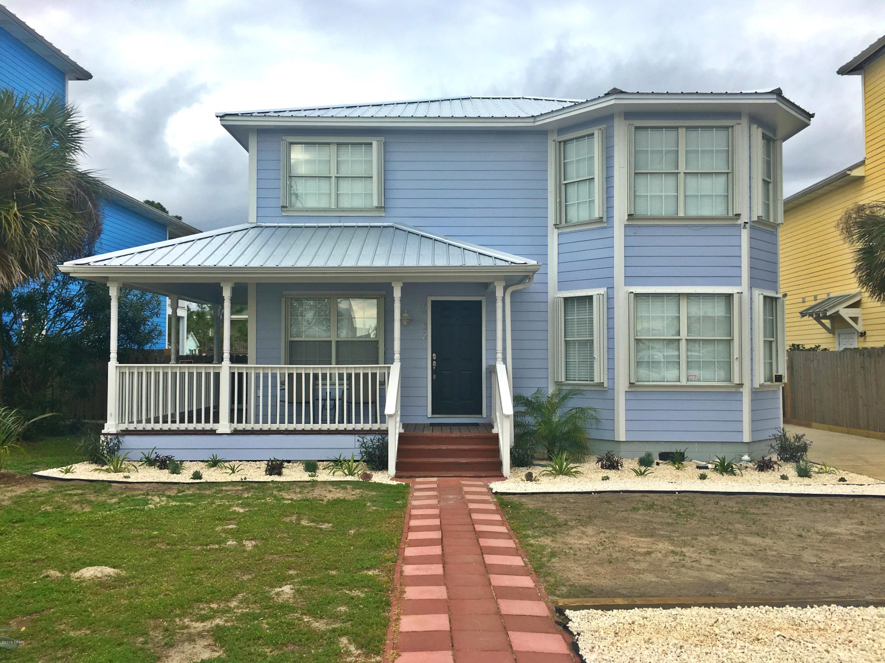 For rent. This immaculate 4BR/3BA beach home comes fully furnished and is just two blocks from the nearest beach access. The living area offers a large sectional sofa with plenty of seating. Downstairs is a bedroom with a queen bed and acecss to a full bathroom with stand up shower. The master bedroom is located upstairs and features a king size bed, spacious closet, and en suite bathroom. Across the hall is a guest bathroom and also a guest bedroom with a queen bed. The final guest bedroom offers a queen bed with a twin trundle underneath. The spacious backyard is fully fenced and features an inground pool. Yard maintenance and pool service included with rent. Washer/dryer included. No pets. 6 month lease term available.