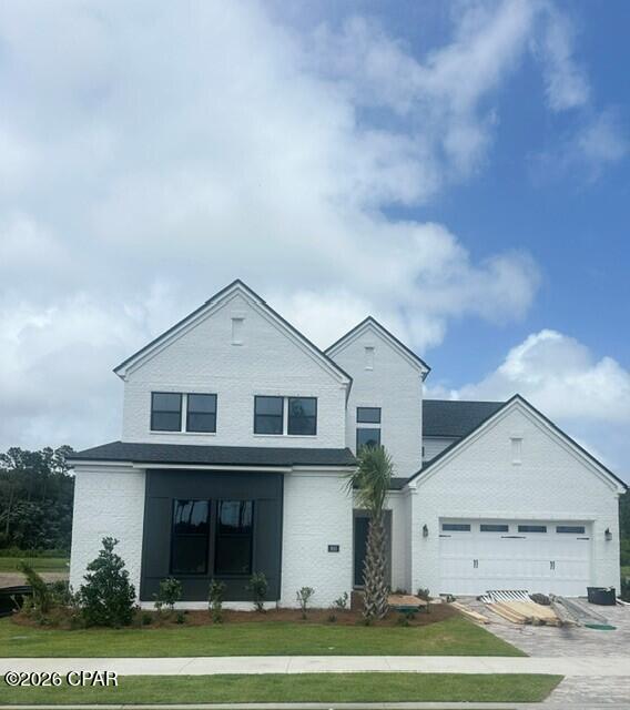 Killian floor plan. Cottage front elevation. Buyer new build. Under contract 7/24/2025. Multi-gen suite option in lieu of 3rd garage.