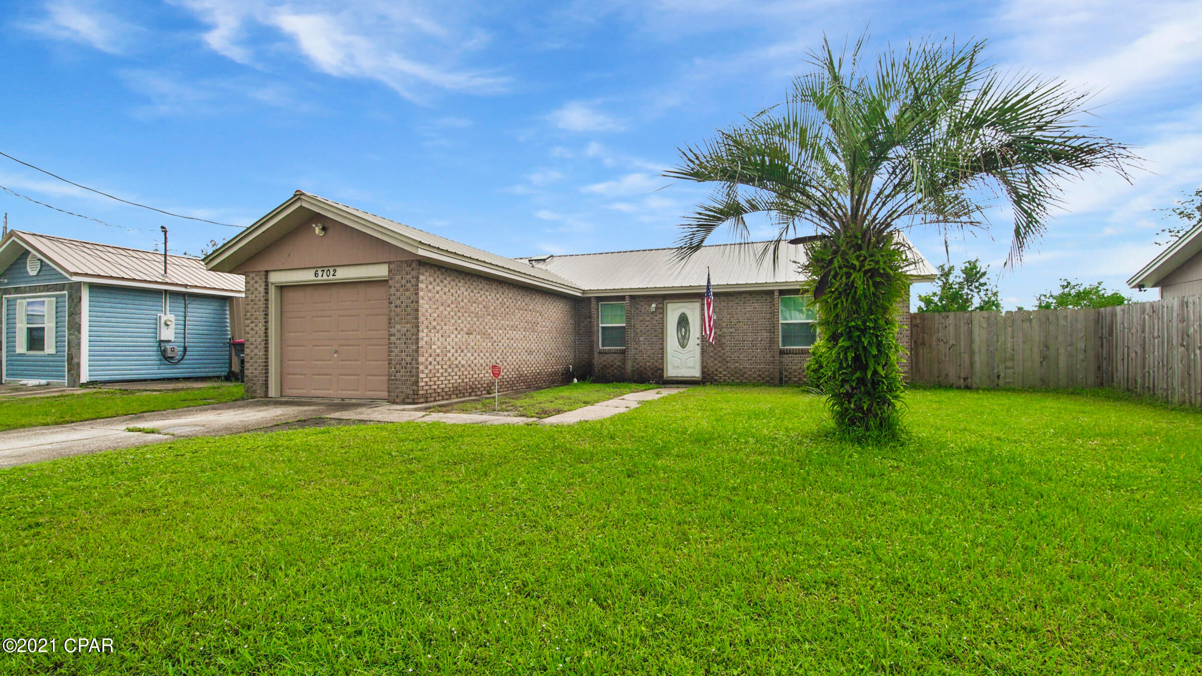 CURRENTLY UNDER CONTRACT, SELLER ACCEPTING BACKUP OFFERS Move-in ready 3 bed/2bath Callaway home features split bedroom floorplan and tile throughout the entire home. Living room offers high, vaulted ceilings with dining area and galley-style kitchen just to the left which includes newer refrigerator (2020), dishwasher, stove/oven (microwave negotiable). Both master and hall bathrooms have been updated with shower tile surround, updated vanities. Exterior features metal roof, new skylights and large, fully fenced backyard making for plenty of outdoor options. Survey available. 

All sizes/measurements are approximate; please verify if important!