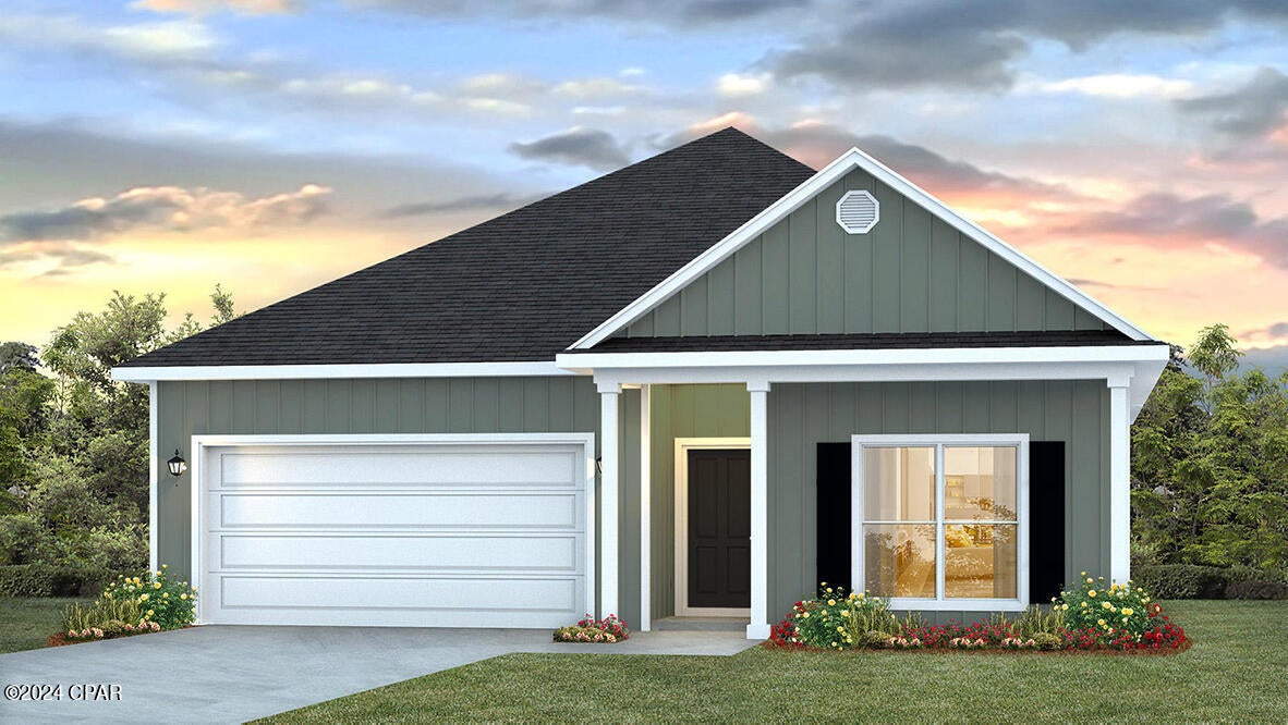 Welcome to Caballeros Estates at Hombre is stunning Panama City Beach. Live the Floridian life in style with just a 10 minute walk to white sandy beaches. This floorplan, the Rhett, presents a single-story, smart-connected home with 4 bedrooms, 2 bathrooms, and a suite of modern amenities. At the heart of the home sits a stunning kitchen with quartz countertops, ivory soft-close shaker-style cabinets and drawers, and a premium Whirlpool® appliance package. The primary bedroom offers an oasis with an oversized tile shower and a spacious closet. Enhanced with EVP flooring in common areas, designer paint, and Deako® Smart Switches, every detail caters to a contemporary lifestyle. This home merges sophistication and convenience, perfect for entertaining and comfortable living.