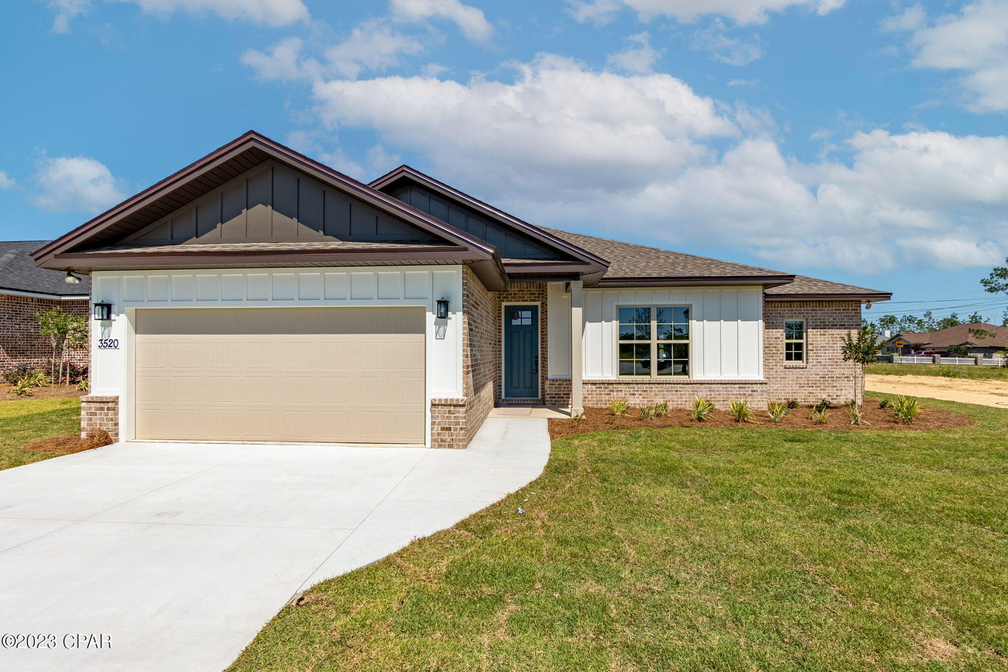 New construction built by Suzanne Vickers Construction in the desirable neighborhood of Cedar Park. This elegant 4 bedroom, 2 bath home features an open concept, split bedrooms, kitchen with center island, stainless steel appliances, & quartz countertops, LVP flooring, and extra large windows allowing for an abundance of natural light. Private Master suite includes tray ceiling, bathroom with garden tub, separate tiled shower, double vanity, & huge walk-in closet. The finishes chosen for this house are beautiful and must be seen in person.