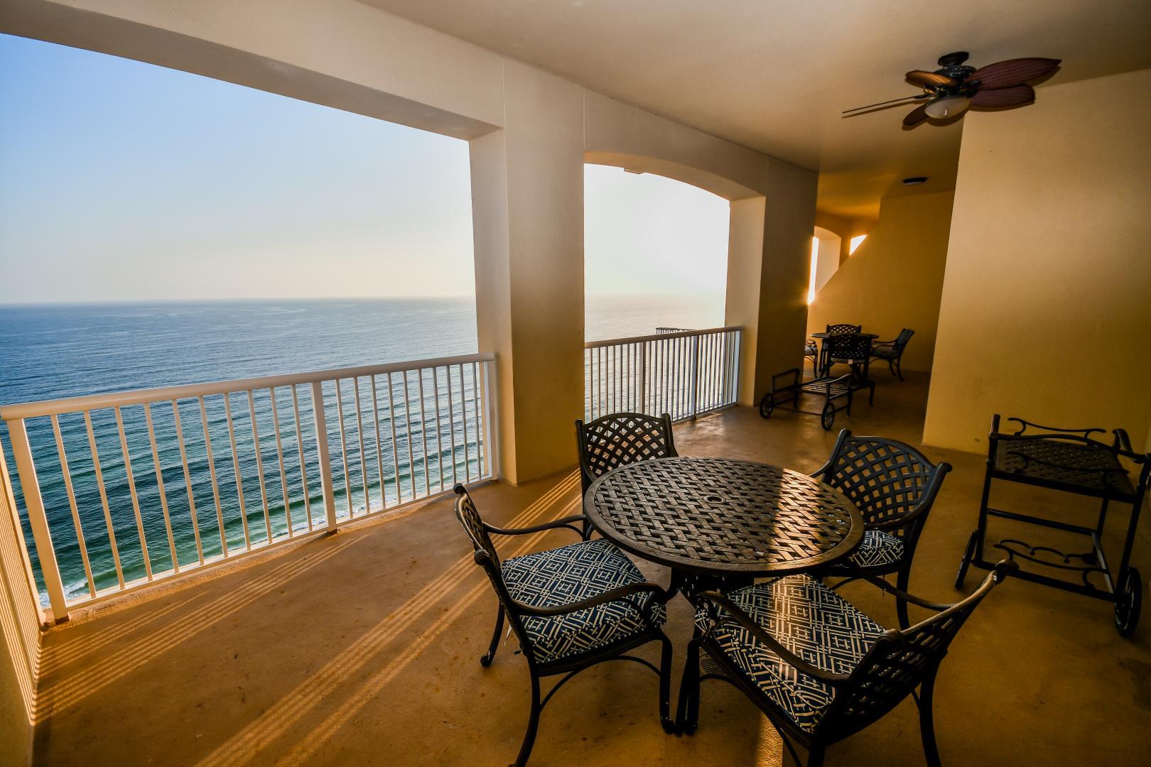 Penthouse condo features 3 bedrooms and 3 bathrooms on the 22nd floor of the distinguished Grand Panama Resort Tower I. Condo has 2 reserved parking spaces located in the base of the building. The interior is decorated elegantly with top of the line furnishings and premier comforts. This desirable floor plan is over 1,900 square feet with sparkling floor to ceiling windows and plenty of seating for everyone. A fully equipped kitchen with gorgeous granite counter tops and stainless steel appliances. The impressive private balcony is furnished for dining or lounging and may be accessed from the living area or master bedroom. This condo features: large private balcony furnished for dining or lounging, living area with flat screen television and sleeper sofa, master bedroom with queen sized bed with LCD television and direct balcony access, spacious master bathroom with separate sinks, a spacious garden tub and separate walk in shower, 2nd bedroom with queen sized bed and a private bathroom with double sinks, walk in shower and garden tub, 3rd bedroom with 2 twin sized beds with secluded entrance to the shared 3rd bathroom. Condo also features full-size washer and dryer.

The Grand Panama Beach Resort is centrally located on the East end of Panama City Beach convenient to the best of area attractions. This distinguished condominium opened in 2007, built on 35 acres of dazzling beachfront property. The resort grounds feature impressive landscaping with beautiful gardens, fountains, and waterfalls, as well as an impressive list of amenities. Guests of all ages will appreciate the extras that grant all of comforts of home with added extravagance. From relaxing pool days to exciting beachfront activities, there is something for everyone to enjoy at Grand Panama Beach Resort! Amenities include: private beach, outdoor Gulf side swimming pool, tropical pool deck, kiddie pool, 2 Gulf side hot tubs, heated rooftop pool and hot tub, 2 seasonal Tiki Bars, community BBQ grills, picnic areas, jogging and biking paths, fitness center, common area WIFI.

Age, dimensions and square footage are approximate. Buyer should verify if important.