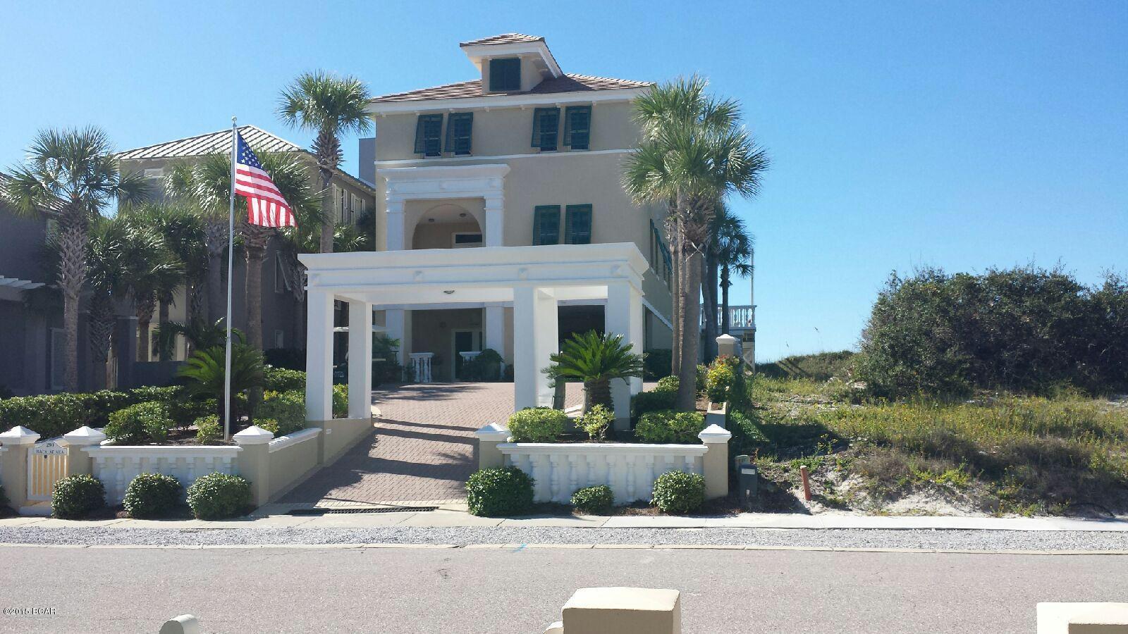 AWESOME BEACH FRONT HOUSE, all Concrete construction with Concrete roof and metal studs. Home is 3650 sq. ft. Has 5 bedrooms, 5 1/2 baths with opportunities for a Bunk Room, additional sleeping areas, or in home office area. It has 2 laundry rooms. HUGE garage area 39X16 ft . Room for that golf cart, plus your favorite vehicle and maybe still have room for wave runners. PLUS A PRIVATE 3 SIDED PARKING CARPORT that is 22X16. Porches galore for entertaining and privacy. Even a hot tub outside on the deck of the Master Suite. ROOM TO BUILD A GUEST HOUSE, IF THIS ISN'T BIG ENOUGH. ELEVATOR - this home is very handicap accessible. Outside Private Shower and Concrete storage facility. Total approximately sq. footage under cover is 5650. Original owners who are full time residents in this home.