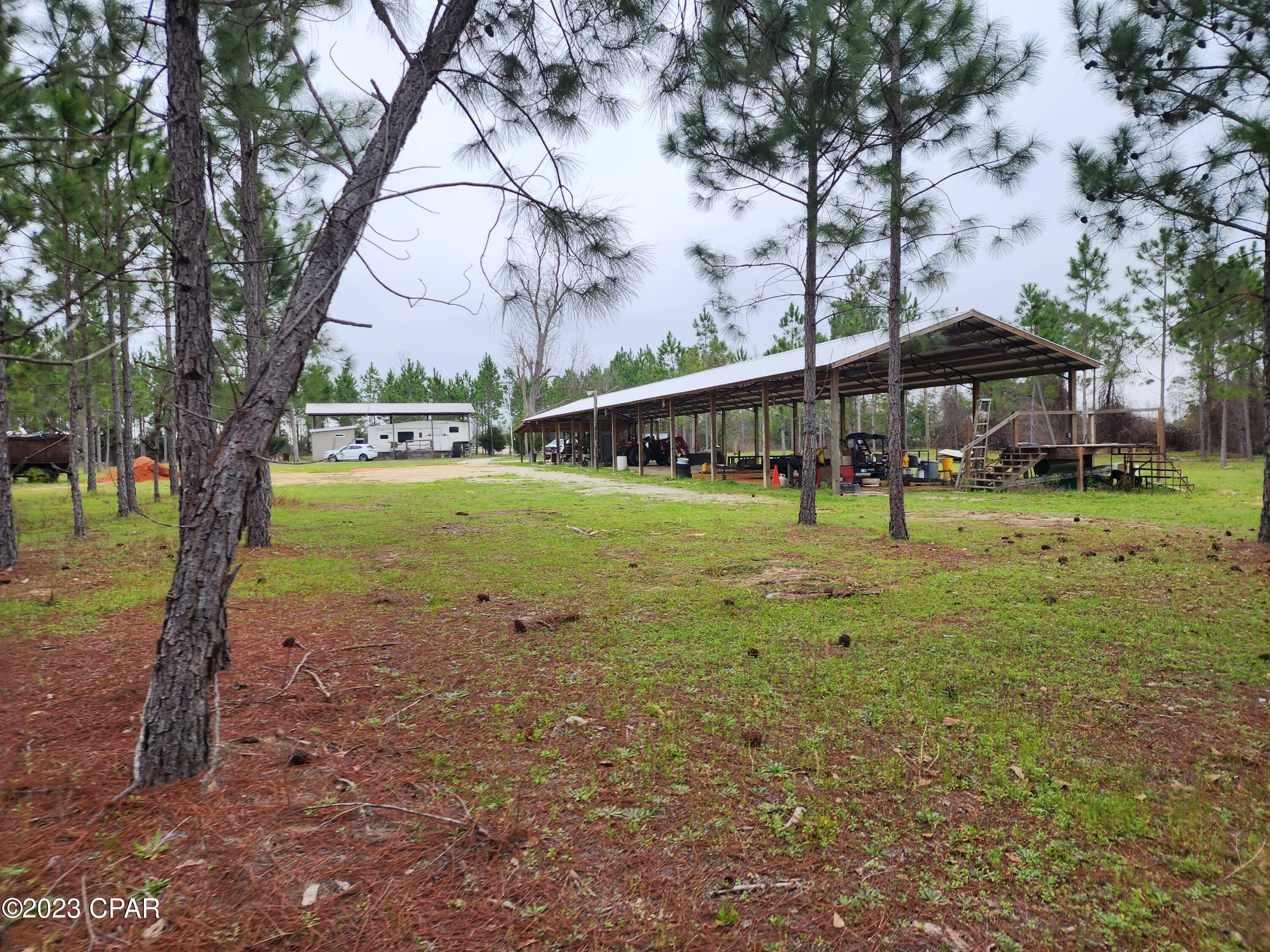 32.5 ACRES PLANTED IN 12 YEAR OLD SLASH PINES. TIMBER COULD BE THINNED, PINE STRAW CAN BE COLLECTED. THE PROPERTY HAS A 24 X 120 EQUIPMENT BARN, PATIALLY CONCRETE FLOORING, AND A 16 X 48 bARN SET UP FOR A CAMPER/RV. THERE IS A 1 ROOM EFFICIENCY HOME WITH A FULL BATHROOM, SHOWER, ECT. PERFECT TO STAY FOR SHORT TERM OR WHILE BUILDING YOUR DREAM HOME IN THE COUNTRY. THE PROPERTY ALSO HAS ELECTRICITY AND 200 AMP SERVICE TO THE BARN , A WELL THAT IS 250 FT DEEP WITH A 2 HORSE POWER SUBMERSABLE PUMP AND A 1000 GAL SEPTIC SYSTEM. GOOD HUNTING FOR DEER. tHIS PROPERTY FRONTS HWY 73 AND GRAY ROAD. FARM EQUIPMENT AND 5TH WHEEL CAMPER CAN BE PURCHASED SEPERATELY IF INTERESTED. ENJOY THE COUNTRY LIVING, NO DEED RESTRICTIONS! BRING YOUR ANIMALS, HORSES, CHICKENS AND YOUR GARDENING TALENTS. SEE MORE THERE ARE NUMEROUS HOMESITES AS THE ENTIRE PROPERTY IS ALL HIGH AND DRY. YOUR OWN LITTLE PEACE OF PARADISE!