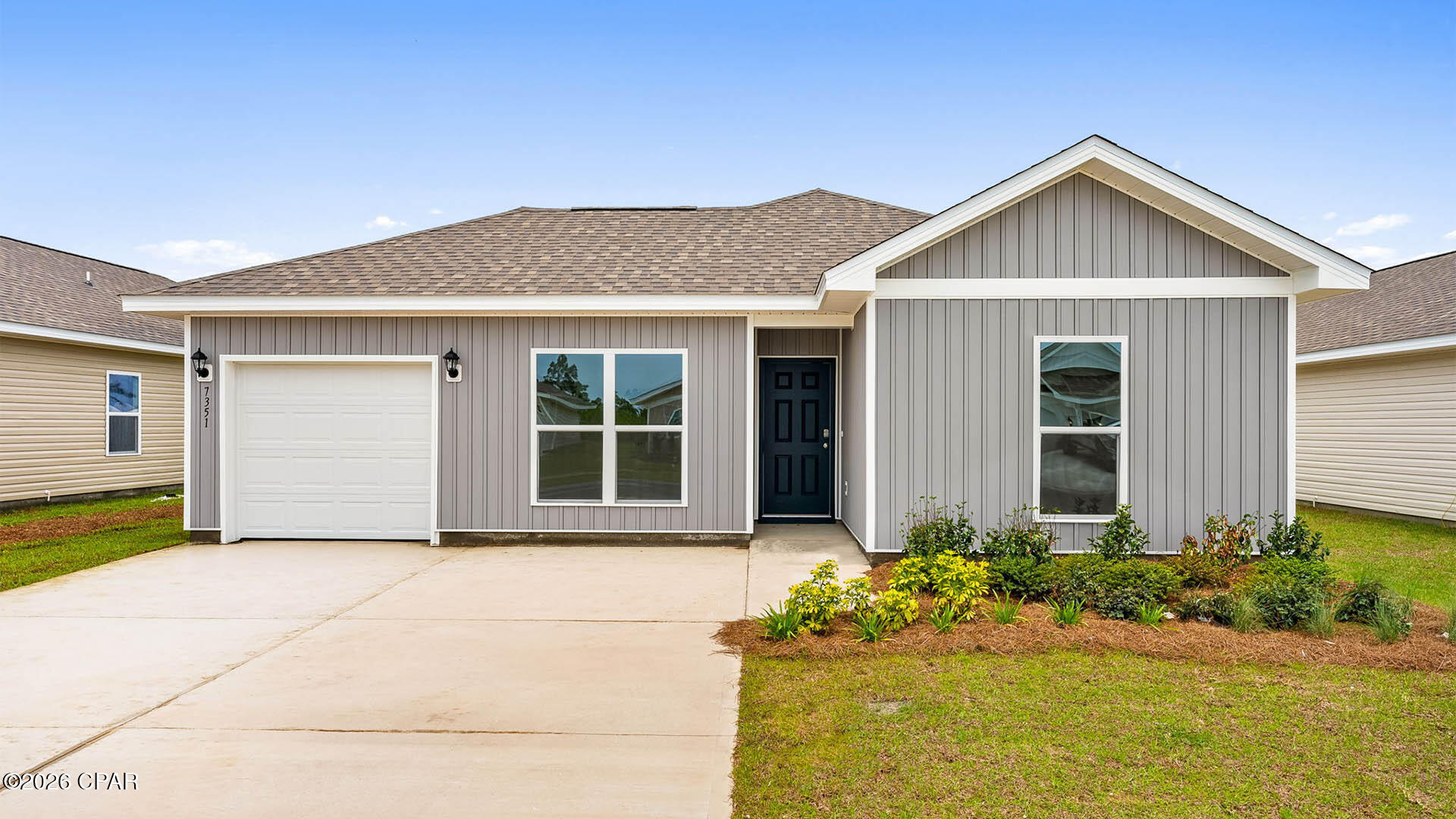 Welcome to the Sutton Plan, one of our new plans at Liberty in Panama City, Florida. The Sutton is a spacious single-story home with 1,439 square feet of comfortable living. This beautiful home offers 4 bedrooms with 2 bathrooms, and a 1-car garage. As you enter the home, the foyer welcomes you with beautiful EVP flooring which spans throughout the home in the main areas and bathrooms. Right by the front door are the 3 guest bedrooms, a full bathroom, and down the hallway is the laundry room and storage area leading into the kitchen and living room. Each bedroom boasts plenty of space and sizeable closets for organization with soft carpet flooring.

The kitchen is equipped with beautiful granite countertops, stainless steel appliances, and beautiful white cabinetry. The pantry is located next to the laundry room across from the linen and coat closets. Natural light illuminates this main area for your family and friends to enjoy. The back yard features a back patio located by the primary bedroom and the dining area. The spacious primary bedroom features its own bathroom complete with granite countertops, a large walk-in closet, and a relaxing shower. Both bathrooms feature beautiful granite countertops and white cabinetry. In addition to all the features and amenities our Sutton plan offers, each is built with our Smart Home technology package, designed to bring the ease and convenience of life right to your fingertips.

On the outside of this popular plan, you will see durable vinyl siding, a rear patio to enjoy the spacious back yard. Sidewalks line the neighborhood streets for you to enjoy the beautiful Florida weather. Our Liberty community features underground utilities making it less susceptible to damage from severe weather leading to fewer outages and more reliable service. Residents of Liberty can enjoy exclusive access to two amenity centers, complete with two pools, a children's splash pad, two playgrounds for endless fun, a well-equipped fitness center, two pickleball courts and a basketball court to name a few things. To learn more about this home for yourself, call us to get connected today!