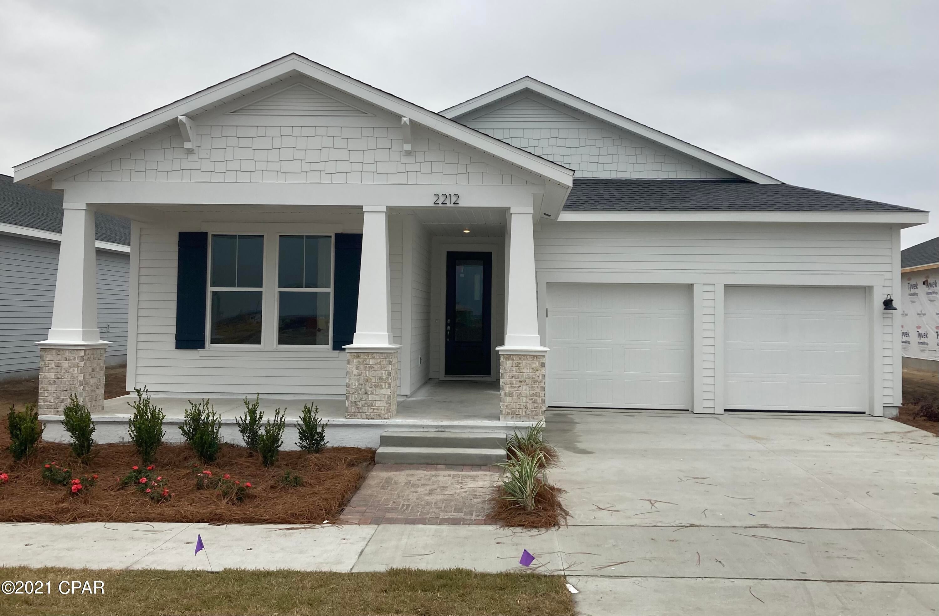 Entered for comp purposes only. This Miramar floor plan with Boat Builder elevation includes 3 bedrooms 2 baths, and a 2-car garage. With 1,695 square feet the home features a spacious split bedroom layout with a master suite. Relax on your front porch and take in the Bay breeze or have fun entertaining on your large covered patio in the back! Interior luxury features include 9-10 ft ceilings, granite countertops with stainless appliances, and designer kitchen cabinets.  *Additional options are available. Exterior design includes hardiboard construction with low maintenance aluminum facia & vinyl soffits, 2'x6' exterior wall construction & architectural shingles, sprinkler system, landscaping & more. Samuel Taylor Homes all have Energy Saving Packages which create huge savings for energy bills and insuranceThe SweetBay amenities showcase outdoor activities with North Bay access for kayaking, canoeing, and paddle boarding. The community features pocket parks, a retreat-like swimming pool, basketball court, community walking & jogging trails, an amphitheater and very pet & people friendly! Come see us at the SweetBay Community today and see what Samuel Taylor Homes offers - let us build your Dream Home!