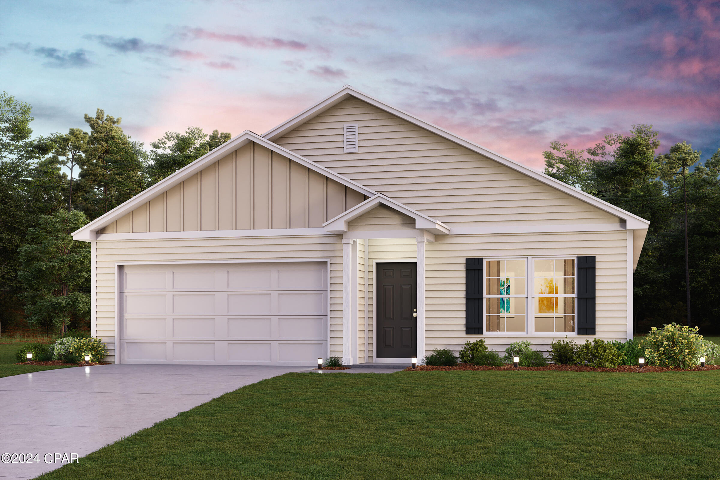Discover Your Dream Home in the Clear Lake Estates Community! The Cabot Plan offers a spacious open-concept layout, seamlessly connecting the Living, Dining, and Kitchen areas--perfect for entertaining. The modern Kitchen is equipped with shaker cabinets, quartz countertops, and  Stainless-Steel Appliances, including an electric smooth top range, microwave hood, and dishwasher. The primary suite features a private bath with dual vanity sinks and a large walk-in closet. There are three additional bedrooms, a stylish secondary bathroom, and a patio ideal for outdoor relaxation. Additional features include Low E insulated dual-pane vinyl windows for energy efficiency and a 1-year limited home warranty.
Ask sales counselor about new enhanced kitchen cabinet features and updated farmhouse style trim package!