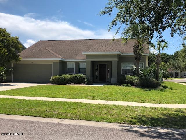 Very nice 3 bedroom, 2 bath home in Palmetto Trace. Kitchen is beautiful, stainless steel appliances. Nice master suite with his and hers walk in closets. 2 community pools. Privacy fenced yard. Has sprinkler system with separate meter. Small pet ok with approval and non-refundable $300.00 pet fee. Garbage, Lawn, and pest control included. Near beaches, Pier Park, Frank Brown Park
