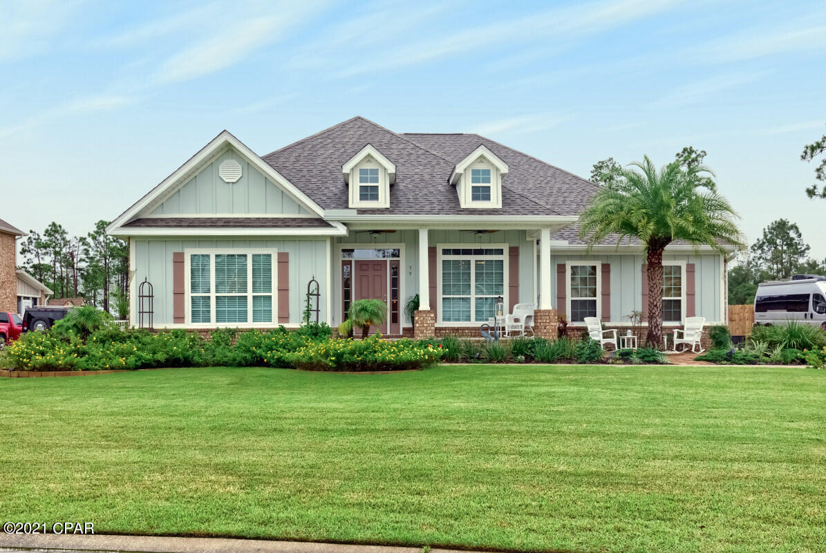 Expansive Fanning Bayou home with a stunning backyard oasis! Featuring a tri-level deck descending to a pier and fishing dock, this is the private escape you have been searching for. The flowing open floorplan offers a spacious living area boasting large windows and french doors creating a seamless indoor/outdoor space. Your home chef never has to miss a moment in the gourmet kitchen with built-in appliances, a walk-in pantry, and a large island overlooking the living room. Nestled within this exquisite golf cart community, you can enjoy access to the resort-style pool and spa, common areas, and playground!