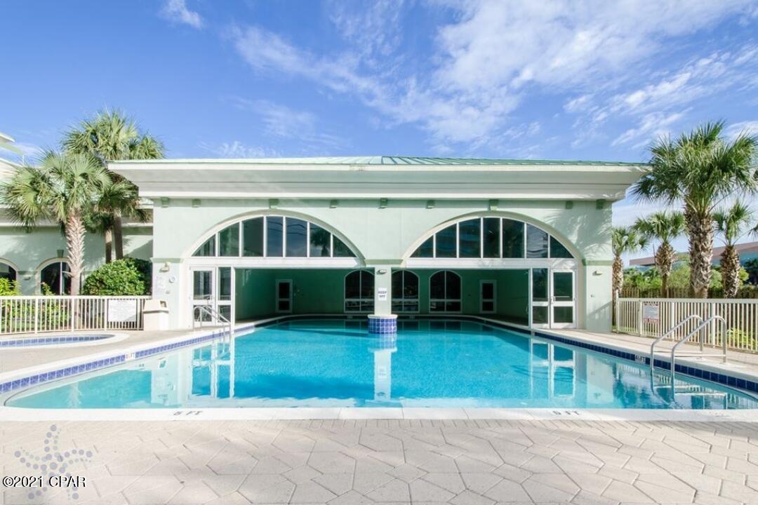 Built in bunk beds and 2 full baths allow this condo to sleep 6 comfortably. Additional features include,

Private Balcony, stackable washer/dryer. Located on the much desired West End of PCB, this unit offers amazing views and all of the amenities for great vacation rental, or 2nd home. 2 Pools, one

Gulf front & one Indoor/Outdoor; 2 Hot tubs, one Gulf front; Tennis Court; Fitness Facility;, 4 Level Parking Garage with Climate Controlled Walkover.