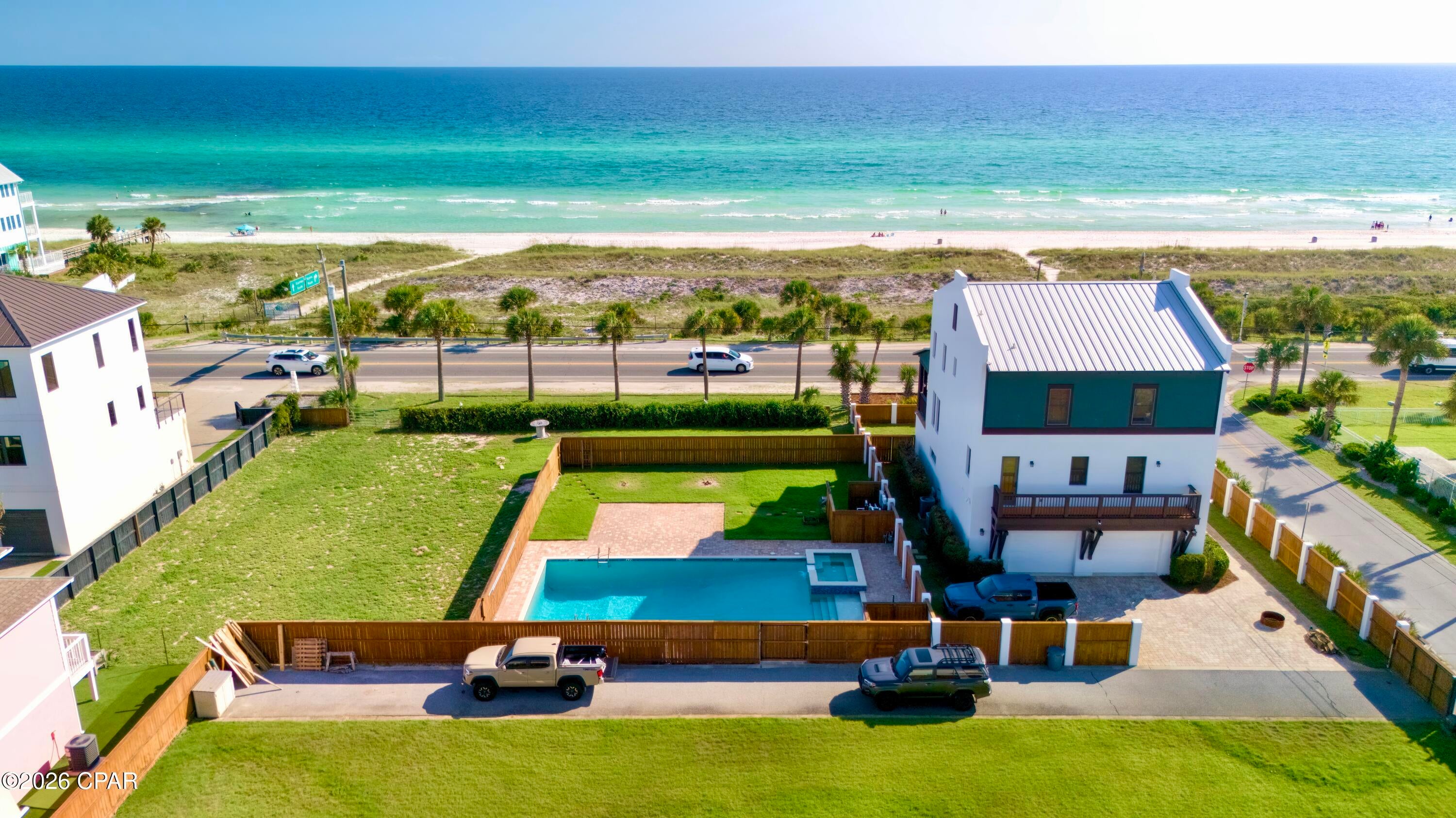 A new perspective---are you able to enjoy your 401k and other investments right now? Why not make an investment that will grow in value while you enjoy it at the same time.  You 'can have your cake and eat it too'.  Looking to build a one level beach home with Gulf views?  This is for you!  Want a 2 or 3 story duplex so you can live in one unit and rent the other out?  This is for you!  Build your beach home on this lot with unobstructed Gulf views and beautiful sunsets! These lots have increased in value between 300 & 400% since developed in 2011.  Private, gated, uncrowded dedicated beach access just across the street! Plenty of room for your umbrella or tent! Lot is ready-to-build and has a custom-built 56,000-gallon salt water pool with hot tub and outdoor bathroom already in place! R2/multi-family zoning and no new buyer fee or HOA. This listing is only for the lot with the pool/hot tub but check out the custom built 3 story home next door that is also available.  These listings can be combined.  See MLS #792122.  Also available is the cleared, adjacent 60x100 lot, see MLS #770600. Owner financing available on all 3 listings.