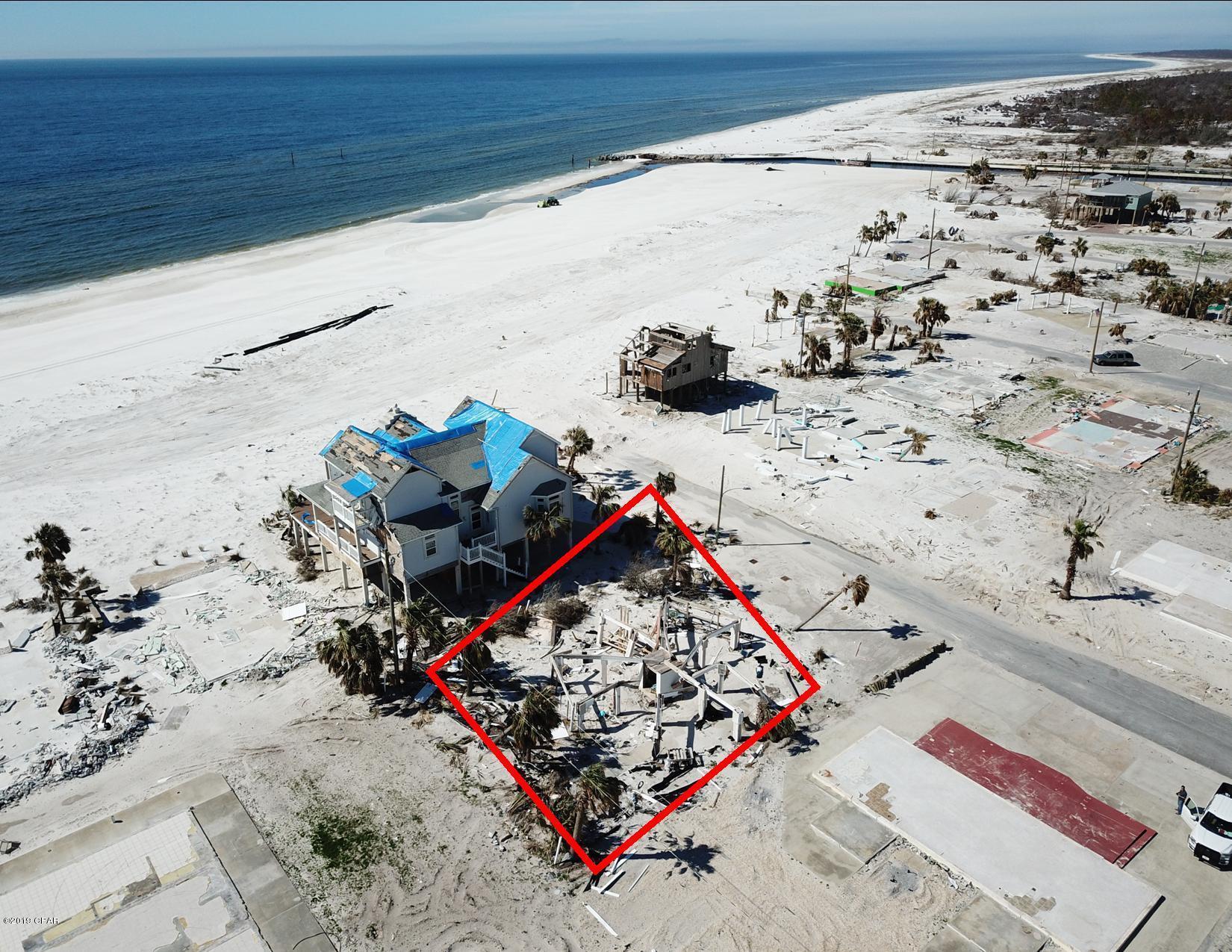 This is a solid deal for a beachside 1st tier lot in Mexico Beach. A 1st tier lot only has one property between it and the beach. The lowest a beachfront lot in this area has sold for is $625K, making this a very appealing option to move one lot back and get almost a 50% discount. This lot had a home on it that was mostly destroyed, there are still some old pilings on the property. You will need a DEP permit to rebuild on this property due to it's close proximity to the Gulf.