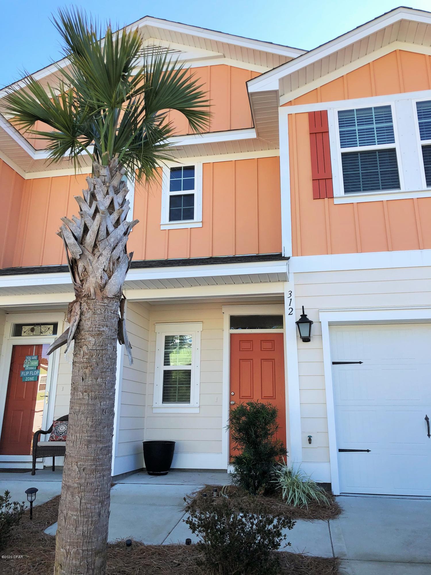 3 Bedroom 2.5 bath Townhouse West end of PCB. Whisper Dunes community. Fenced back yard and close to Community pool. Newer construction (2018), stainless steel appliances, washer/dryer. 1 car garage w/ opener.