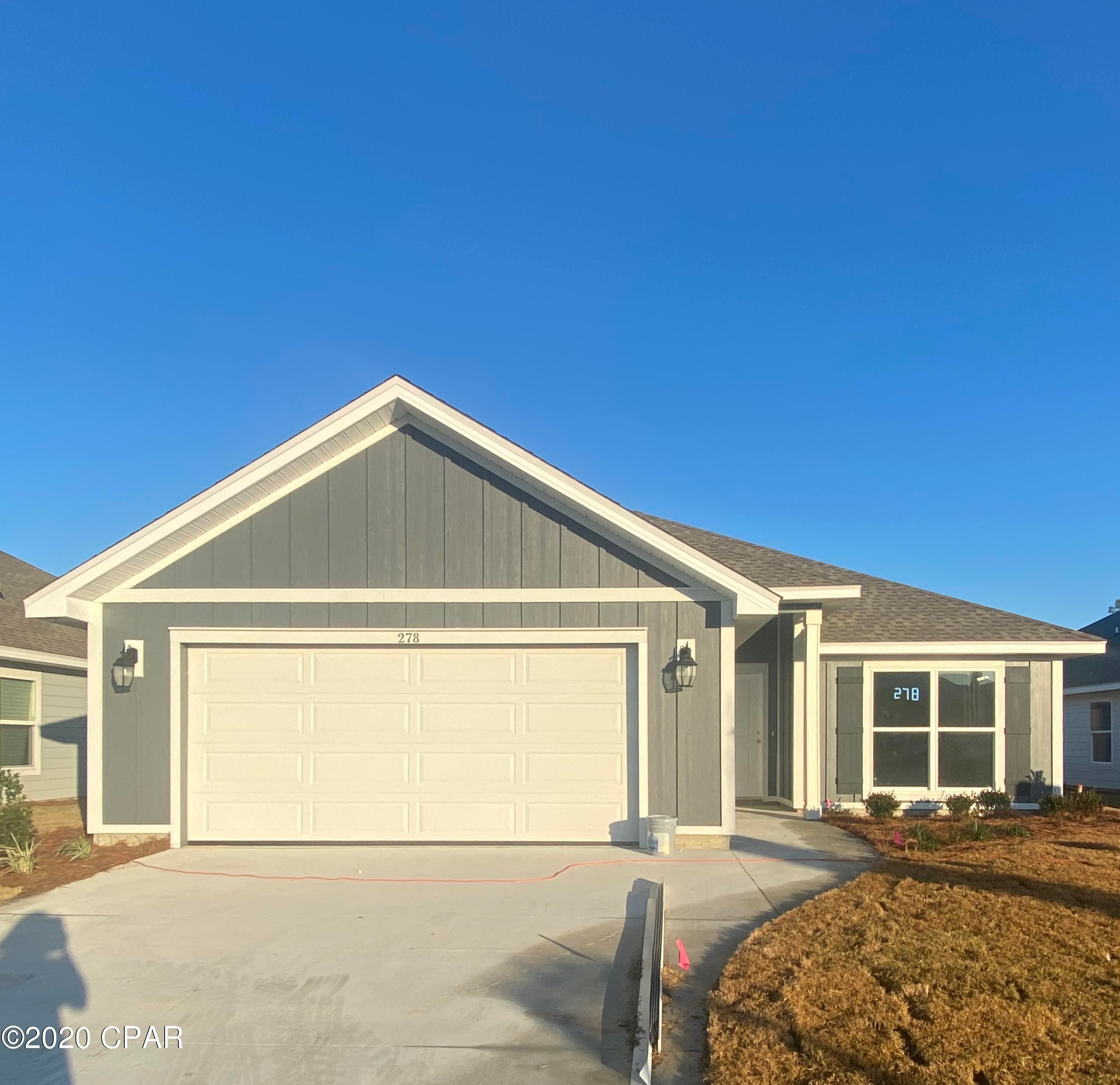 New construction by Truland Homes in the highly desirable Callaway Area! With 3 Bedrooms and 2 Baths, this Denali open floor plan home is a must-see, with a stunning interior featuring 10' high ceilings in the main living areas and a 9' tray ceiling in the master suite. Luxury Vinyl Plank floors, granite countertops, and so much more are found throughout the home. The exterior boasts of Hardi Board on all four sides, Tankless Gas Water Heater, and a completely landscaped yard with a sprinkler system. Offering added innovative technology and convenience, this home is equipped with a SMART Things hub, a Ring security doorbell, a Samsung tablet, and a Nest energy-efficient thermostat. Conveniently located to shopping, recreational parks, schools, and Tyndall Air Force Base.