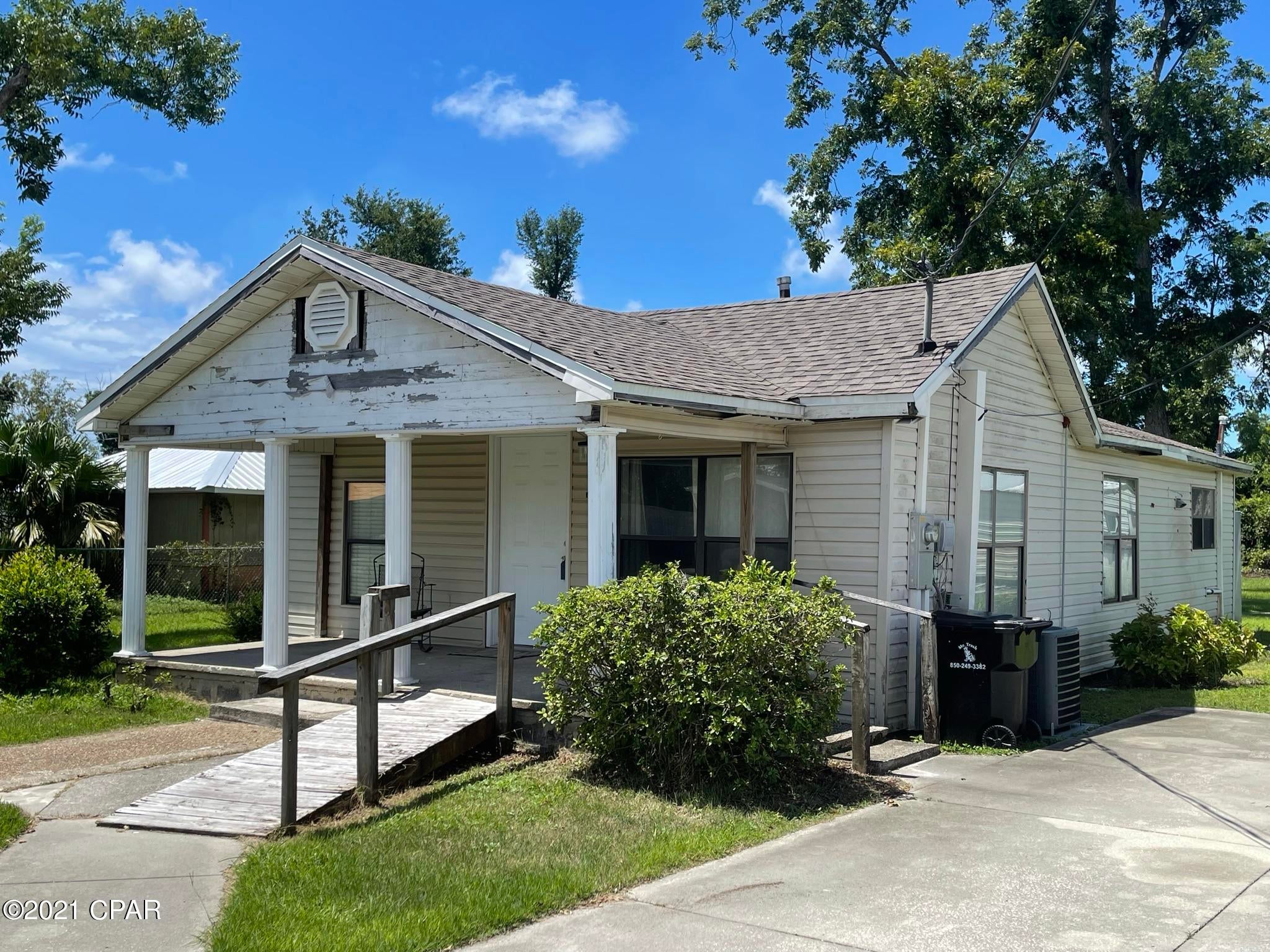 CASH ONLY SALE! Close to Tyndall Air Force Base. Same owner since 1962. 3 bed 1.5 bath.

Lot size 70 x 210. 250 ft. fresh water drinking well. Oversized concrete driveway and walkways. 12x24 storage shed. Updates : 3/2018 New central AC and gas furnace. (Peaden Heating and Air.) 3/2018 New gas water heater. (Teco Gas.) Updates after Hurricane Michael 10/2018. New dimensional shingle roof. Complete interior gutted down to the studs. Updated electrical and plumbing. New well pump and pressure switch. (Culligan Water Service.) New insulation and drywall on all walls and ceiling throughout. Carpet/ luxury vinyl plank.

Whirlpool 5 burner gas stove.

Microwave /hood vent. Ceiling fans throughout. The home currently has a whole home water softener rental. (Culligan Water Service.)