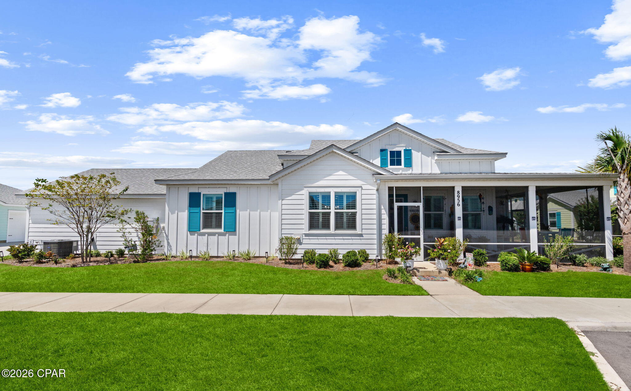 Welcome to paradise in Latitude Margaritaville Watersound, a vibrant 55+ active adult community where resort-style amenities and laid-back coastal living come together! This Jimmy Buffett-inspired Dreamsicle Cottage is ideally located in sought-after Phase 6BC, known for its neighborhood feel and popular Flip Flop Court, a wonderful gathering spot for neighbors and friends.

Step inside this highly upgraded, light-filled home featuring an open-concept design, tile flooring throughout, custom designer paint, plantation shutters, zebra blinds, and designer lighting and ceiling fans. The spacious family room is highlighted by a soaring cathedral ceiling and abundant windows that fill the home with natural light. The adjoining dining area offers plenty of room for entertaining and flows seamlessly into the gourmet kitchen.

The beautifully appointed kitchen features upgraded soft-close cabinetry, quartz countertops, tile backsplash, state-of-the-art appliances, electric range, and generous prep and storage space--perfect for everyday living or entertaining friends and family.

The spacious primary suite offers a relaxing retreat with an upgraded ensuite bath featuring a tiled walk-in shower with frameless glass enclosure. A comfortable guest bedroom is conveniently located adjacent to a full guest bath, while the separate den/office provides flexible space for a home office, hobby room, or overflow guests.

Extend your living space outdoors on the large covered and screened porch, ideal for morning coffee, afternoon relaxation, or enjoying Florida evenings.

Enjoy additional peace of mind with hurricane shutters and the remaining 2/10 structural builder warranty. HOA dues provide exceptional low-maintenance living and include landscaping, irrigation/sprinklers, exterior painting and roof replacement on the community's maintenance schedule, along with access to the incredible Latitude Margaritaville lifestyle.

Here, every day can feel like a vacation! Residents enjoy an impressive collection of resort-style amenities including a resort pool, fitness center, pickleball and tennis, live music and entertainment, gathering spaces, walking and biking trails, golf-cart-friendly living, clubs, activities, and more. Phase 6BC adds its own neighborhood charm with Flip Flop Court, where neighbors can gather, socialize, and enjoy the friendly community atmosphere.

The area continues to grow! New commercial development anchored by Publix is bringing convenient shopping, dining and services closer to the community, while a new hospital is also being developed nearby,adding even more convenience to this rapidly growing area. Plus, the beautiful white-sand beaches and emerald waters of the Gulf are just a short drive away. 

Whether you're ready to relax, stay active, entertain friends, or simply enjoy the Florida sunshine, this beautifully upgraded Dreamsicle Cottage offers the perfect opportunity to start living the Latitude lifestyle!