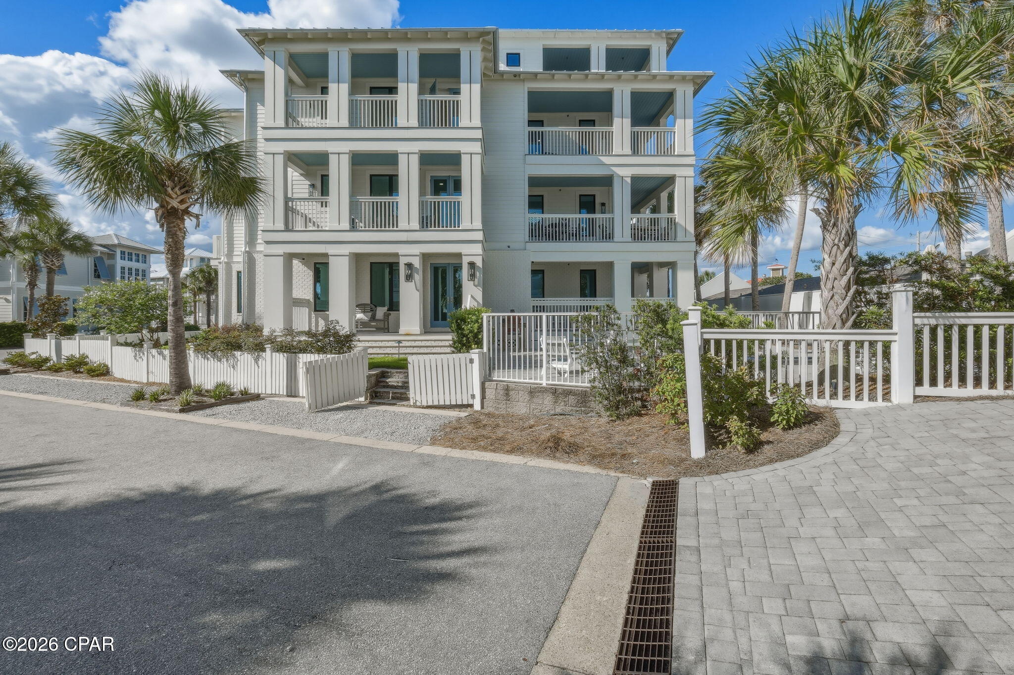 Beautifully appointed 4058 sq ft 5-bedroom,7-bath residence in the coveted gated community of Carillon Beach, offering breathtaking Gulf views and an exceptional indoor-outdoor lifestyle. The home features an impressive 2091 sq ft of balconies, providing multiple spaces to relax, entertain and take in the coastal views. An elevator makes access to every level effortless and convenient. Exquisite decor, generous living spaces, and a private in-ground pool create the perfect setting for luxurious beach living and memorable gatherings.