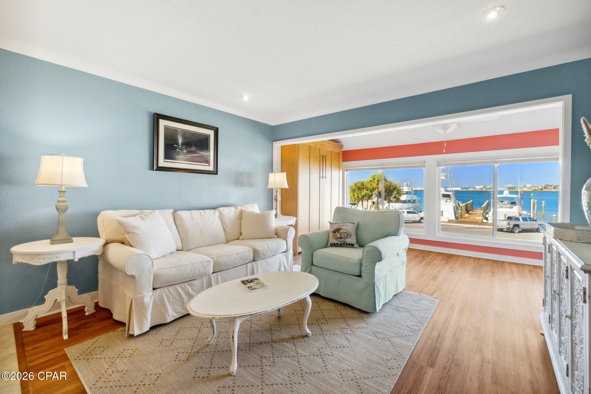 Seller is offering $10,000 toward closing costs, flex cash, or an interest rate buy-down!

Wake up to breathtaking views of the Grand Lagoon and Point South Marina from this beautifully positioned one-bedroom, one-bath villa in the sought-after Harbor Villas at Bay Point.

Located on the second floor within Bay Point's prestigious gated community, this waterfront retreat offers the perfect balance of tranquility, comfort, and coastal living. The spacious living area is filled with natural light and opens to stunning water views, creating an inviting space to relax, entertain, or simply enjoy the peaceful surroundings.

The well-equipped kitchen provides everything needed for preparing meals after a day on the water, while the generously sized bedroom serves as a private sanctuary for rest and relaxation. The stylish bathroom adds a touch of elegance to this charming villa.

Life at Bay Point is about more than just a home - it's a lifestyle. Residents enjoy beautifully maintained grounds, scenic walking paths, a family-friendly atmosphere, and easy access to boating, fishing, golf, and waterfront dining. Just steps away, Bar 72, recently reimagined under new management by Neons, offers delicious cuisine, refreshing cocktails, and live music.

Conveniently located off Thomas Drive, you're only minutes from the white sandy beaches of the Gulf, shopping, restaurants, and the natural beauty of St. Andrews State Park.

Whether you're searching for a primary residence, a vacation getaway, or an investment opportunity, this waterfront gem delivers exceptional value and an unbeatable Bay Point lifestyle. Come experience spectacular sunsets, marina views, and the relaxed coastal charm that makes Bay Point one of Panama City Beach's most desirable communities.

Schedule your private showing today and discover why life is better on the water.