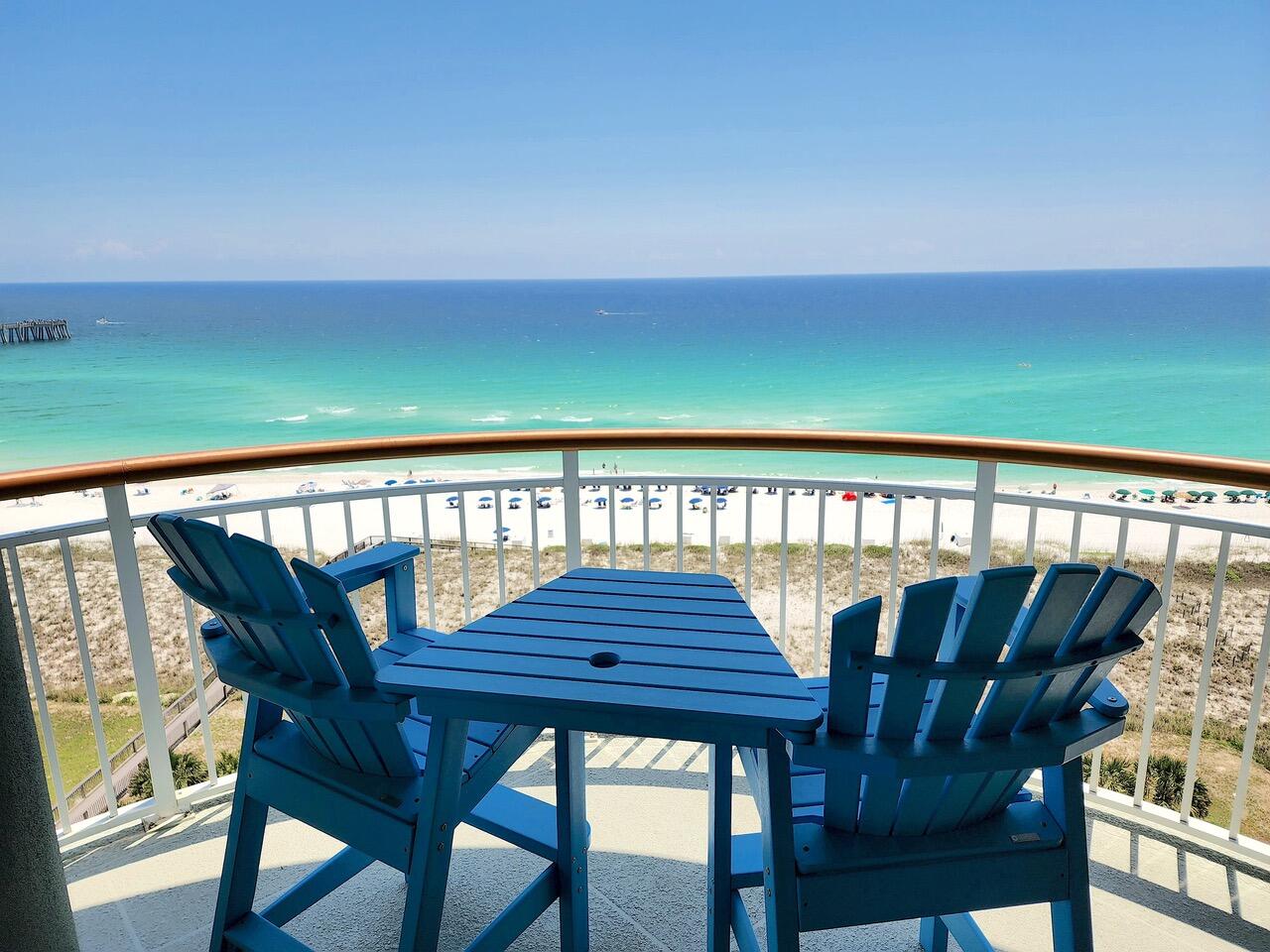 This Beautiful 3 bedroom ,3 bath, 10th floor unit is a popular vacation rental directly on the Gulf of Mexico on Navarre Beach. Expansive views of the Gulf as well as the Santa Rosa Sound for your enjoyment. Amenities include the largest pool on Navarre Beach, 2 tennis and pickle ball courts, covered parking and a community/ fitness room. Wake up to the breathtaking views and the sound of the waves lapping at the shore.
**NEW WASHER AND DRYER  FEB '24
**NEW A/C  FEB. '24
Large covered balcony (25.4 X13.8)
Gross Rental income for 2023 was over $80,000 and not rented for January and February and owners took 2 weeks in the summer.
***ASSESSMENT JUST LOWERED TO $3800 QUARTERLY**
All information deemed to be correct , buyer to verify