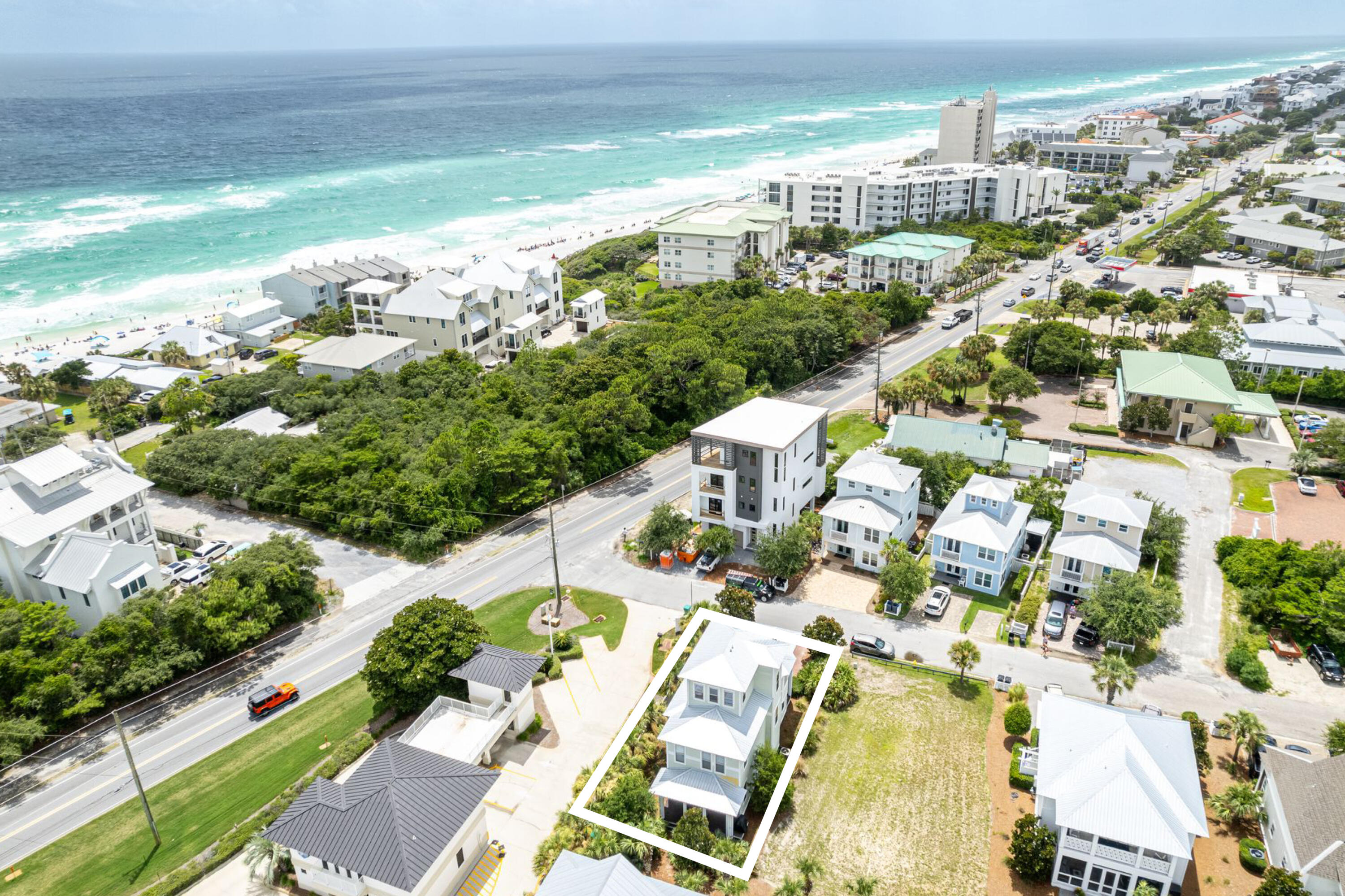 Situated in the heart of Seagrove this beautiful fully furnished 4-bedroom plus bunk, 3.5 bath vacation home can accommodate up to 10 guests. Located in the highly sought-after Magnolia Dune community in Seagrove Beach and offering views of the Gulf from multiple levels. This family-friendly rental is less than 75 ft from the lovely, large community pool and less than 100 yards from the white sandy beaches and a new Regional Walton County beach access scheduled to be completed in Summer of 2025.  
This charming home features a fantastic floorplan, with spacious open-concept living, dining, and kitchen perfect for entertaining, five pretty porches for relaxing,  three king primary bedrooms including one on the first floor.  The third floor is another highlight of this home offering... a second living area with abundant windows, a wet bar and a large rooftop deck with forever gulf views, the perfect spot for enjoying a cocktail while watching the sunset! Seagrove is a charming beach community with something for everyone. Including the many beach accesses and central location on 30a, Seagrove boasts two  Coastal Dune Lakes, Eastern and Deer Lake, where you can enjoy fishing, kayaking or paddle boarding. If what you're interested in is boutique shopping or first-class dining, Seagrove offers an abundance of magnificent shops, restaurants, and activities all within walking distance, a bike ride or a short drive.