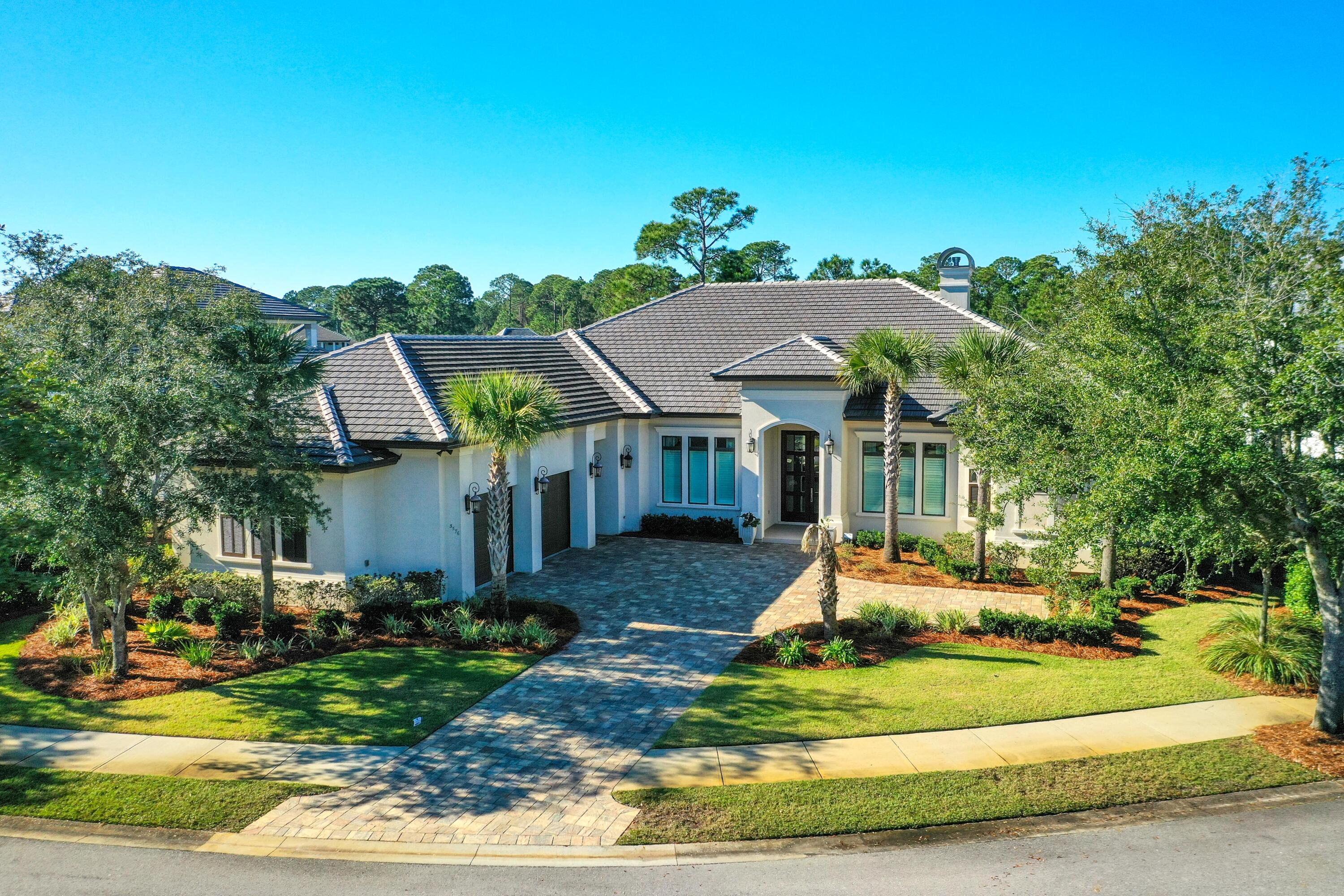 This beautiful single level home shows like new and enjoys lake and golf course views.  Enter through the double glass doors into the open plan living area featuring vaulted ceilings, built-in cabinetry, crown molding, fireplace, hard wood flooring, and a wall of large windows providing an abundance of natural light. The gourmet kitchen offers an oversized island, quartz counter tops, and Dacor stainless steel appliances including a 6 burner gas stove and full size wine refrigerator. Off the kitchen is a walk through pantry area leading to the screened summer kitchen with sink, mini fridge, and gas grill with range hood. The home features a separate formal living room and office. The luxurious master suite boasts a fireplace, two walk in closets and a large master bath with double vanity, walk in shower and  soaking tub. Split floorplan offers privacy for two guest bedrooms both with en suite bath. The screened in lanai features a walk-in heated pool and spa to relax in. This home also offers a 2 car plus golf cart garage, large laundry room with sink, and a full indoor/outdoor security surveillance system with remote access.




As an introduction to the Sandestin lifestyle, we invite our new owners to explore amenities that make Sandestin special. The listing brokerage and seller(s) are presenting the buyer(s) of this property with (2) 90-minute rounds of Tennis court time, a golf foursome at one of our three championship courses, and a round of golf for up to four (4) players at the unrivaled Burnt Pine Golf Club.


Sandestin Golf and Beach Resort features more than seven miles of beaches and pristine bay front, four championship golf courses, 15 world-class tennis courts, a 226-slip marina, a fitness center, spa and celebrity chef dining. Shop, dine and play at the charming pedestrian village, The Village of Baytowne Wharf and more. Inside the gates of the resort, residents enjoy a balanced lifestyle of high-class living, spanning the 2,400 acres from the beach to the bay. Everything within the gates of the resort is accessible by golf cart or bicycle. The entire resort is interconnected by miles of pedestrian, bike and golf cart paths that weave through groves of live oaks, meandering past natural lagoons, fountains, man-made lakes, and meticulously landscaped fairways.