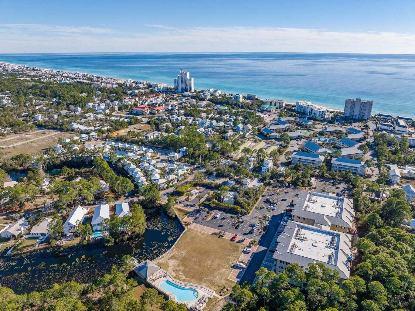 Purchase for 10% down! Lake Views • Screened Balcony • Priced To Sell — Your 30A Dream Starts Here. Welcome to 30A—this is an incredible opportunity to own a luxurious, lake-view beach condo in the highly sought-after, gated community of Seagrove Highlands. This beautifully maintained 3-bedroom, 2-bathroom residence is nestled in the heart of Seagrove Beach and is priced well below comparable units, making it the perfect investment for buyers seeking value, lifestyle, and location. Located just 550 yards from the iconic sugar-white sands of 30A, this elegant beach condo offers the perfect blend of coastal charm and modern comfort. Enjoy a spacious, open-concept layout featuring new flooring in the main living area and an oversized, fully equipped kitchen w/ Stainless steel appliances. Step outside to your private, screened-in balcony and unwind with tranquil lake views surrounded by lush, masterfully landscaped grounds. This is the ideal space for morning coffee, evening cocktails, or peaceful reflection.

The private Seagrove Highlands community features exclusive amenities including a resort-style pool, grilling area, basketball court, and a lake with a private dock. Whether you want to spend your days lounging by the pool, biking the scenic 30A trail, or strolling to nearby shops and restaurants in Seaside and Rosemary Beach, this location puts you in the center of it all.

The condo comfortably sleeps up to seven guests, featuring a king bed in the primary suite, a queen in the second bedroom, and a twin-over-full bunk in the third - making it an ideal home, vacation retreat, or rental property with strong potential and proven rental history.

This is your chance to own a luxurious slice of 30A at a price that's rarely seen in this area.

Act quickly - 30A properties priced like this don't last long. Schedule your private showing today and make Seagrove Highlands your next vacation destination or full-time home.

Qualified buyers can purchase w/ only 10% down.
