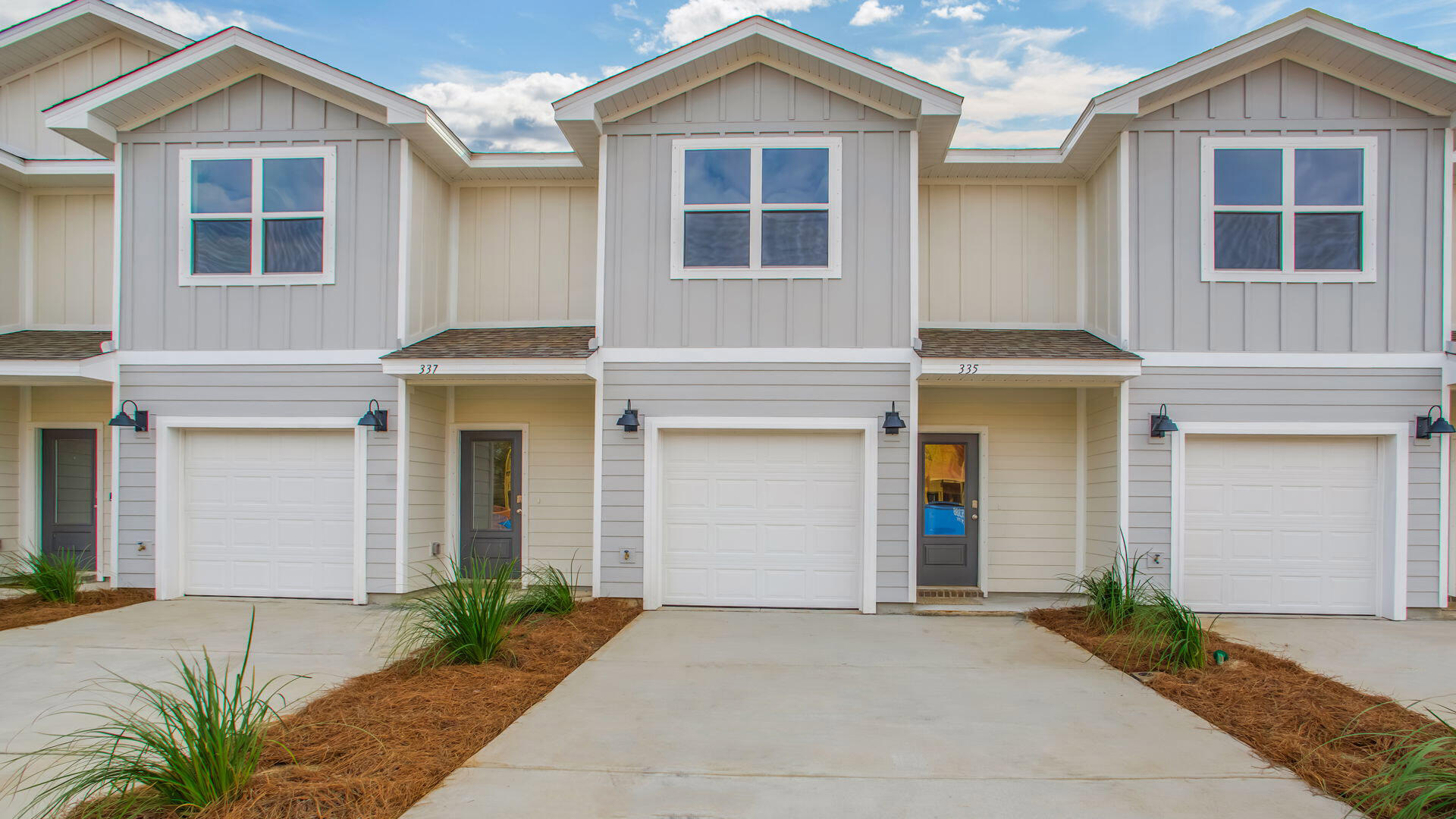 Welcome to Garden Villas in Crestview, FL! This New Townhome community will feature a gorgeous community pool.  

The Palm Exterior Unit is a 2-story townhome that boasts 3 bedrooms, 2.5 baths, and single car garage with an open design that is perfect for entertaining. The kitchen is presented with quartz countertops, a large island bar, pantry and all stainless-steel appliances offering style and functionality. Bedroom 1 is located on the second floor as a private retreat with a spacious walk-in closet and a beautiful adjoining bath. Interior features also include EVP flooring with frieze carpet in the bedrooms. Our Home is Connected package also offers a Smart Home 'Connect' system with several convenient devices you are sure to enjoy. ALL LISTING pictures, colors, features, and size may vary. Square footages are approximate.