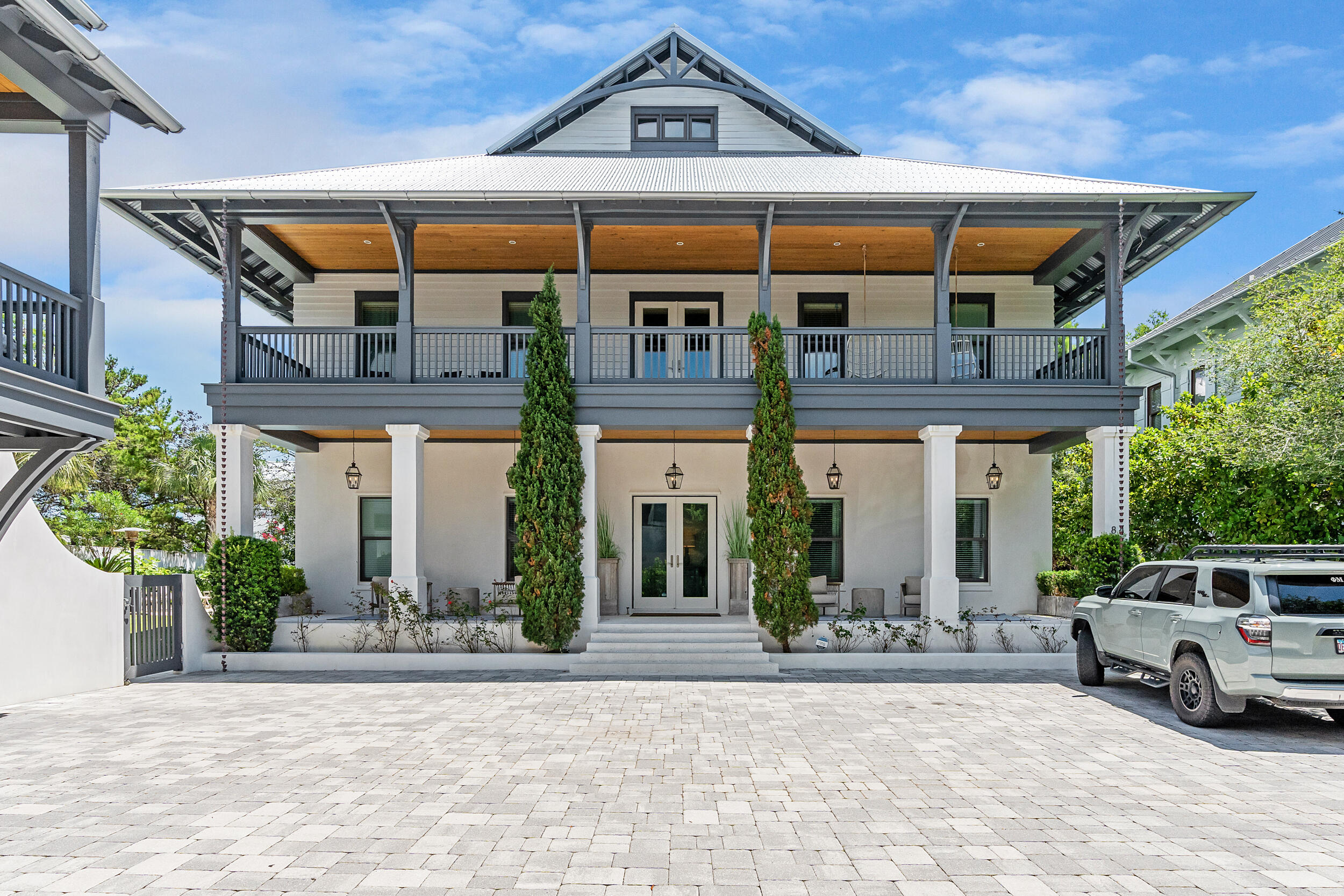 A Rare Coastal Sanctuary in the Heart of 30A.
Welcome to 84 Pinecrest Circle, an exceptional luxury estate tucked within a private gated enclave just steps from the Gulf of Mexico. Situated on an expansive triple lot, this one-of-a-kind property offers privacy, space, and timeless elegance—never before listed and never used as a rental, presenting a pristine opportunity for discerning buyers.

This 7-bedroom, 7.55-bathroom retreat features ensuite baths in every bedroom, a bright, open-concept floor plan, and abundant natural light throughout. The like-new home showcases refined coastal finishes, soaring ceilings, and seamless indoor-outdoor living designed for effortless entertaining.

Outdoors, enjoy your private pool, lush landscaped grounds, and an expansive entertainment area p
