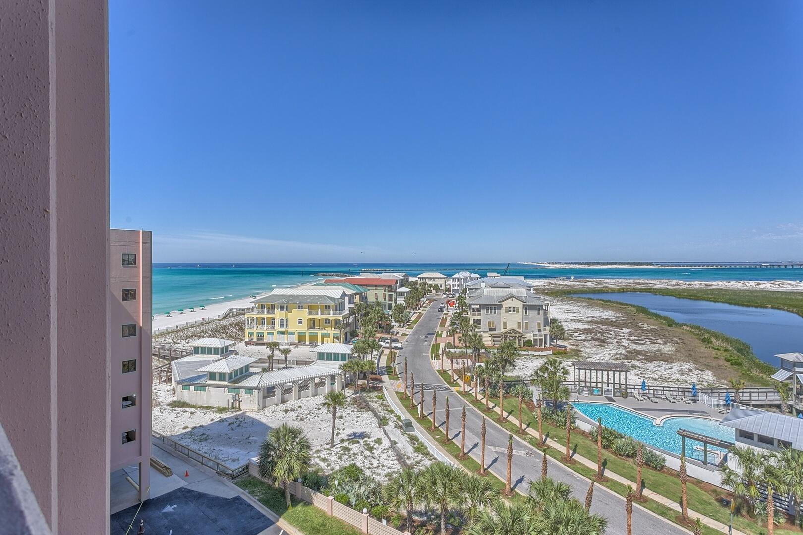 Jetty East is a Gated 6-story midrise with under building parking located on the beautiful sugar sand beach in Destin, Fl. The location is unique as it is located on Holiday Isle (Gulf Shore Drive) which ends at Destin Harbor.  It's great for biking or walking. The jetties of the east pass make a great spot to snorkel or fish from the jetties.   Jetty East is one of the few condos to offer covered parking.  The required Milestone Study and Structural Reserve Study were completed mid-summer. There was an assessment August 1, 2024, for replacing the building sky light.   Unit 610A is penthouse level with amazing views of the Gulf, Jetties, East Pass all the way to Fort Walton.   Kitchen features Stainless Steel appliances, Tile back splash and granite counter tops.  Raised bathroom vanity with Granite counter tops. 
The unit features EFCO (category4) sliding glass doors and windows paid for by the seller.  Approximately $25,000 value.  Begin and end each day enjoying spectacular morning views of the Gulf of Mexico. Enjoy evening sunsets and seasonal fireworks from the beach. Great location for shopping, grocery stores (New Publix) and restaurants. Jetty East Amenities: 900 feet of beach, 2400 sq. ft. pool with sun deck, hot tub, beach side pavilion with charcoal grills, tennis courts, pickleball, fitness room, kids' activities, music entertainment, shuffleboard, covered parking, 24-hour security. Nice owners room with full kitchen for meetings or parties.  Financing Note: Jetty is a Non-warrantable/ Condotel.   No conventional (government backed Fannie or Freddie) financing.