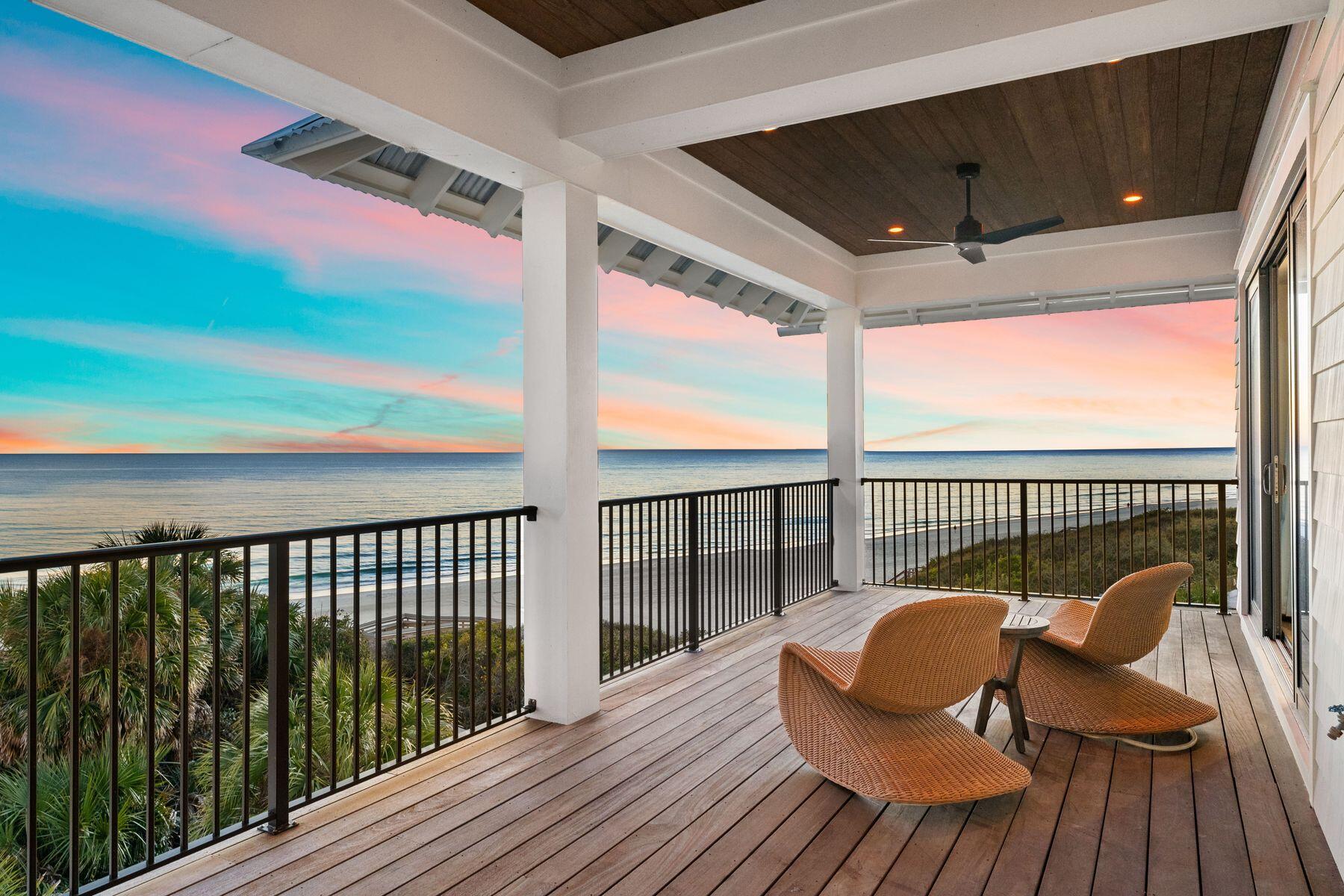 Sweeping, forever Gulf views from all four levels define this exceptional Seagrove Beach estate, offering private deeded beach access and a thoughtfully designed layout that blends timeless architecture with elevated coastal living. With carefully curated finishes, expansive indoor and outdoor living spaces, and truly 'forever' views, this home stands out as one of the premier residences along 30A. 

Spanning over 7,000 square feet, the property features 10 bedrooms, 11 full bathrooms, and 2 half bathrooms, along with more than 4,000 square feet of porches and terraces designed to capture Gulf breezes and panoramic water views. A four-stop elevator services every floor, including the top level, providing effortless access throughout the home. 

The interior showcases refined craftsmanship throughout, including reclaimed beams in the great room, oak flooring on the upper levels, coral shell stone floors on the ground level, pine-clad walls, brick accents, and designer fixtures. 

The main living level is anchored by a chef's kitchen featuring a 48" Wolf gas range, dual Sub-Zero refrigerator and freezer, double dishwashers, under-counter ice maker and beverage center, quartzite countertops, custom cabinetry, and double islands. An indoor fireplace adds warmth and character to the primary living space. 

Designed for both entertaining and functionality, the home offers wet bars on every floor, two laundry rooms, and multiple living areas that provide flexibility and privacy throughout. 

The ground level opens to a resort-style outdoor living area with a large private pool, an outdoor summer kitchen, and a dedicated exterior pool bathroom for added convenience. 

The fourth-floor rooftop terrace is a showpiece, featuring expansive entertaining space, a wet bar,  an additional exterior bathroom, and breathtaking Gulf viewsan ideal setting for sunset gatherings and elevated coastal entertaining. 

A detached carriage house adds versatility for guests or extended stays, while ample storage, garage parking, and meticulously designed outdoor spaces complete this remarkable offering. 

With private deeded beach access directly in front of the home, exceptional scale, and thoughtful design throughout, this Seagrove Beach residence offers a rare opportunity to own a legacy property along 30A.