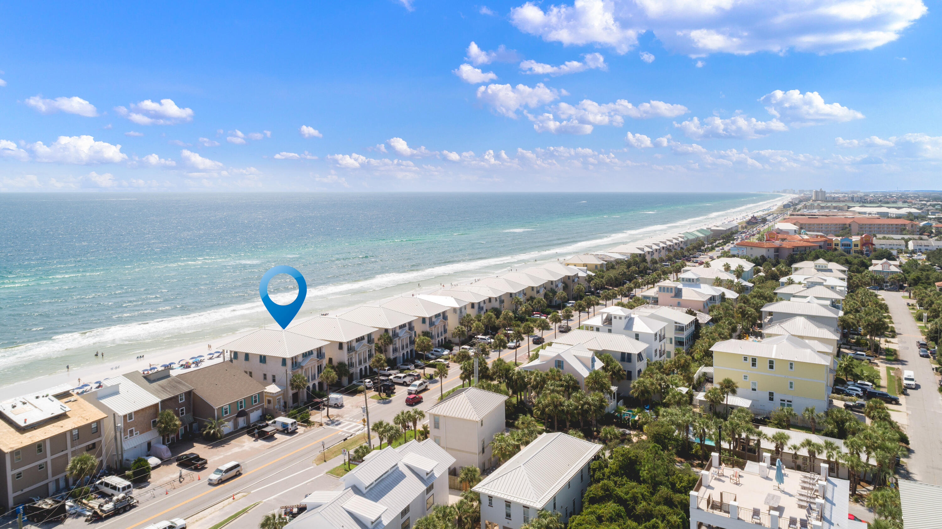 Frangista Beach at its Finest!! This Luxury Beach Front Home has already produced OVER 265k in Rental Income so far for 2021. Recent renovations include new quartz countertops in the kitchen & bathrooms, new  glass showers & tile in the bathrooms, new painting throughout, new furnishings and more. Both the 1st & 3rd floor offer master suites that have their own bathrooms and private balconies. The living area also opens up to a balcony that features a western exposure that is perfect for an afternoon cocktail with friends & family. Step onto the sugary white sands by using the private beach access the home offers. Set on Scenic Gulf Drive Miramar Beach offers some of the finest dining & entertainment the area has to offer. Buyer to verify all information and dimensions. Information is deemed reliable but not guaranteed.