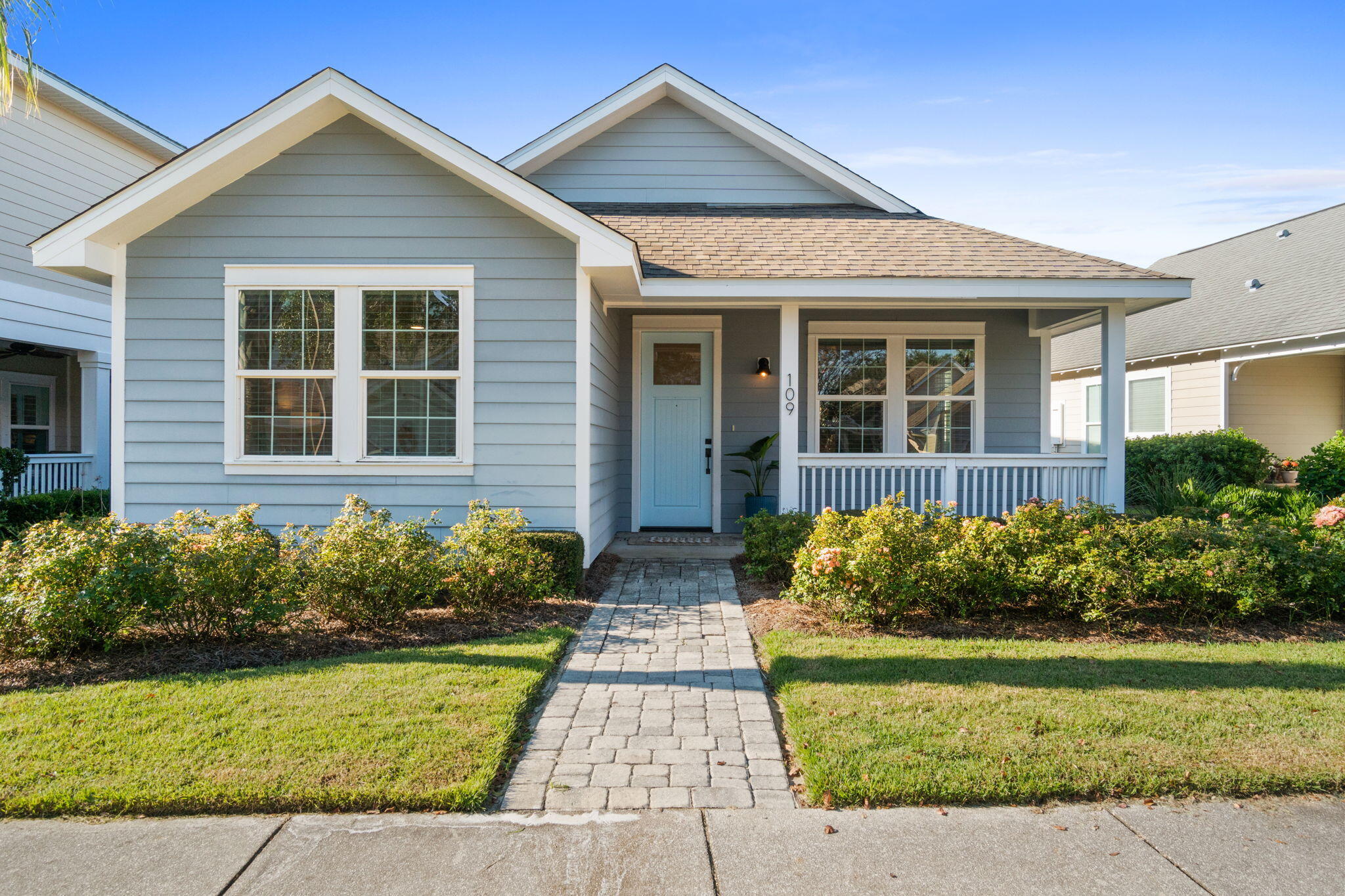 CURRENTLY UNDER CONTRACT, SELLER WILL CONSIDER BACKUP OFFERS at 109 Turtle Cove in Panama City Beach, FL, where coastal charm meets classic style. This inviting beach retreat is a true gem, ready for you to move in with just your personal belongings. Custom built 1756 square feet designed home features three spacious bedrooms & two bathrooms. The open-concept layout features crown molding and 9 foot ceilings with premium upgrades including high end lighting fixtures, wood tile flooring, & abundant storage solutions.
The kitchen is fully equipped to meet the needs of any home chef. It boasts a gas stove & cooktop, a microwave, a large refrigerator all centered around a stainless steel island. The expansive pantry & ample cabinetry make it a hostess' dream for storing entertaining essentials step out onto your private patio to savor breathtaking sunsets. Beyond the home's stunning interiors, the vibrant community offers an array of amenities. Dive into relaxation with a large pool and hot tub, engage in a game of tennis or pickleball, or maintain your fitness routine at the fitness center. For those with a love for water adventures, a dock provides access to the serene Lake Powell and the majestic Gulf of America. With the convenience of both an attached garage and carport, alongside a spacious laundry room, this home is perfectly set up to be your primary residence or an idyllic second home.
Located just 1.1 miles by golf cart or bike from pristine white sandy beaches, you're also a mere 3 miles from the eastern end of the iconic 30A Highway and 6.5 miles from the lively Pier Park shopping and dining district. The location is truly unparalleled, offering the perfect blend of convenience and community spirit, with welcoming neighbors that make Turtle Cove at Lake Powell an exceptional place to call home. Discover the delightful lifestyle awaiting you at the entrance to Wild Heron and Sharkstooth Golf Club.