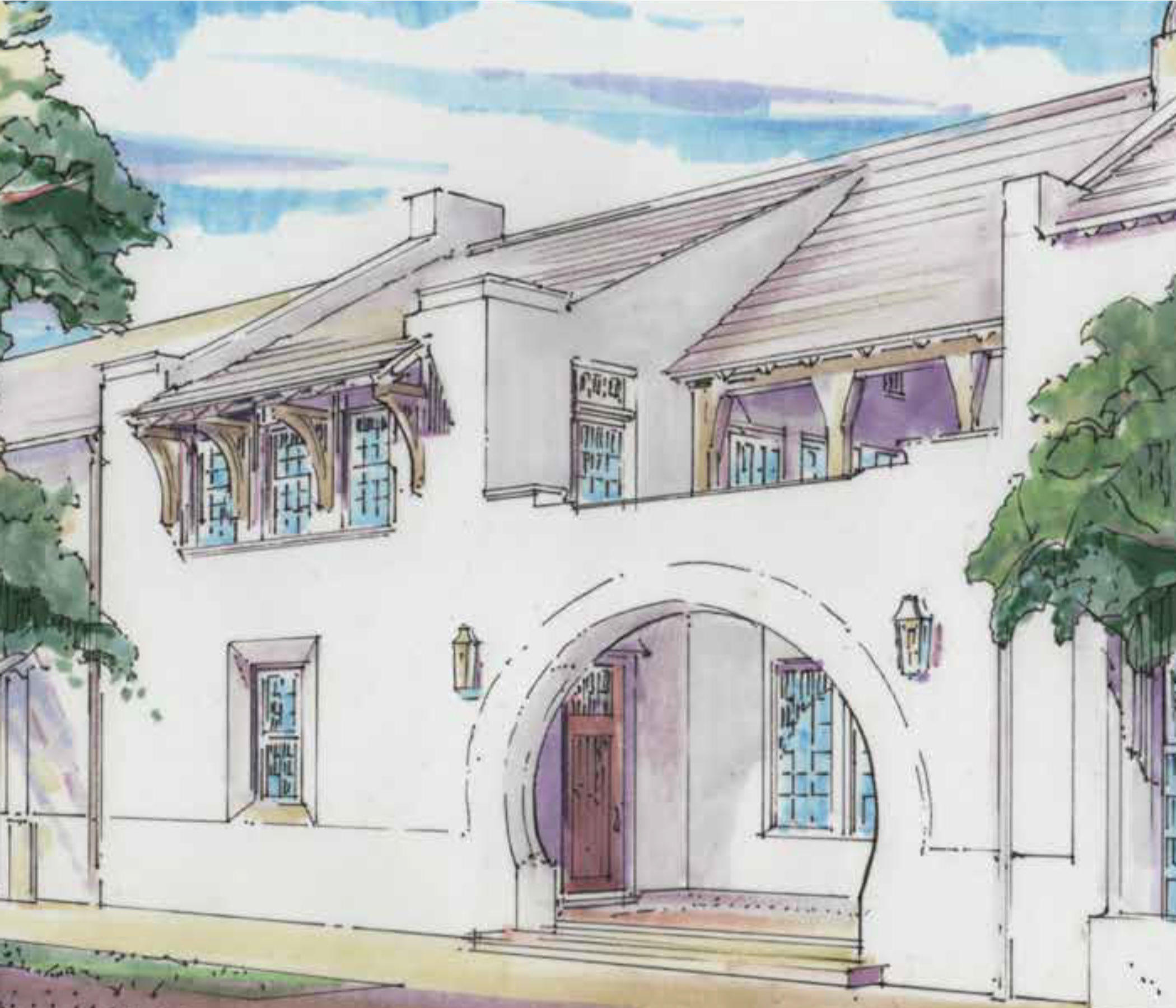 Located on the Beachside of scenic hwy 30A, this 4 bedroom, 4 bath, plus 2 half bath Somerset Home designed by Jason R. Dunham Architecture and Urban Design fronts South Charles Street with ease of access to the Gulf Green beach access. The first level features a dramatic covered loggia entry to a spacious kitchen, living and dining area with powder room. A first floor featured Master bedroom and master bath opens to a spacious covered loggia, courtyard and pool. A rear Zaguan with summer kitchen access the courtyard from the parking court. Arriving to the second level, you enter a spacious Family Room with powder room that opens to a gracious 2nd floor outdoor living space complete with a fireplace and terrace overlooking the courtyard. An interior and exterior gallery connects to second floor master suite and a guest bedroom.