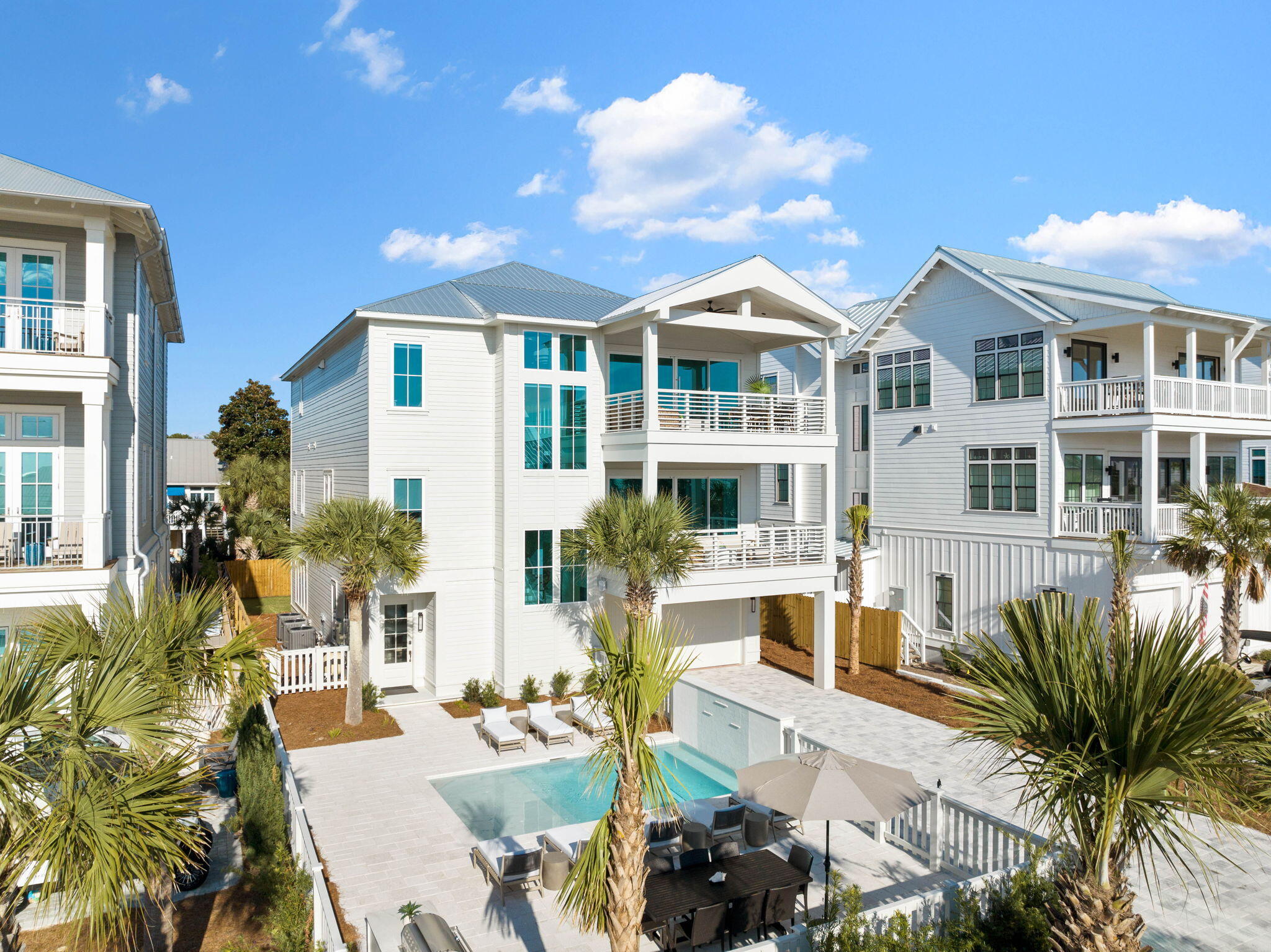 Welcome to 8069 E County Highway 30A, a magnificent retreat nestled in the heart of Inlet Beach along the iconic 30A corridor. This extraordinary, fully reimagined coastal estate offers an unparalleled blend of timeless sophistication and modern design, complete with sweeping Gulf views and direct beach access just steps from your door.

Expertly renovated down to the studs, this 8-bedroom, 8.5-bathroom residence has been completely transformed with new mechanical systems, wiring, roofing, insulation, and structural enhancements—offering all the benefits of new construction with the charm and presence of a legacy home.

Spanning three thoughtfully designed levels, this property is made for both relaxation and entertaining. The first floor features a secondary living area and recreational space, ideal for guests and gatherings, along with two junior primary suites and a custom-designed bunk suite.

Upstairs, the second level is home to the show-stopping primary suite, boasting panoramic Gulf views and a serene, spa-like en-suite bath. Two additional junior primary suites and another bunk suite complete this level, providing ample accommodations for large multi-generational families. 

The top floor is the heart of the homea grand, open-concept great room with an expansive chef's kitchen featuring dual islands, a scullery, and multiple living and dining areas. The floor-to-ceiling windows showcase next-level views of the emerald Gulf waters and sugar-white sands, creating a dramatic backdrop for everyday living or unforgettable entertaining. A private guest suite and elegant powder room round out this floor.

Step outside to your private pool oasis, or stroll directly across the street to the beach access point. The home also features a two-car garage and comes fully furnished and turnkeyready for immediate enjoyment or rental.

Perfectly situated just a quick bike ride from the upscale dining, boutique shopping, and entertainment of Alys Beach and Rosemary Beach, this is a rare opportunity to own a luxury beachfront home with exceptional short-term rental potential in one of Florida's most sought-after coastal communities.
