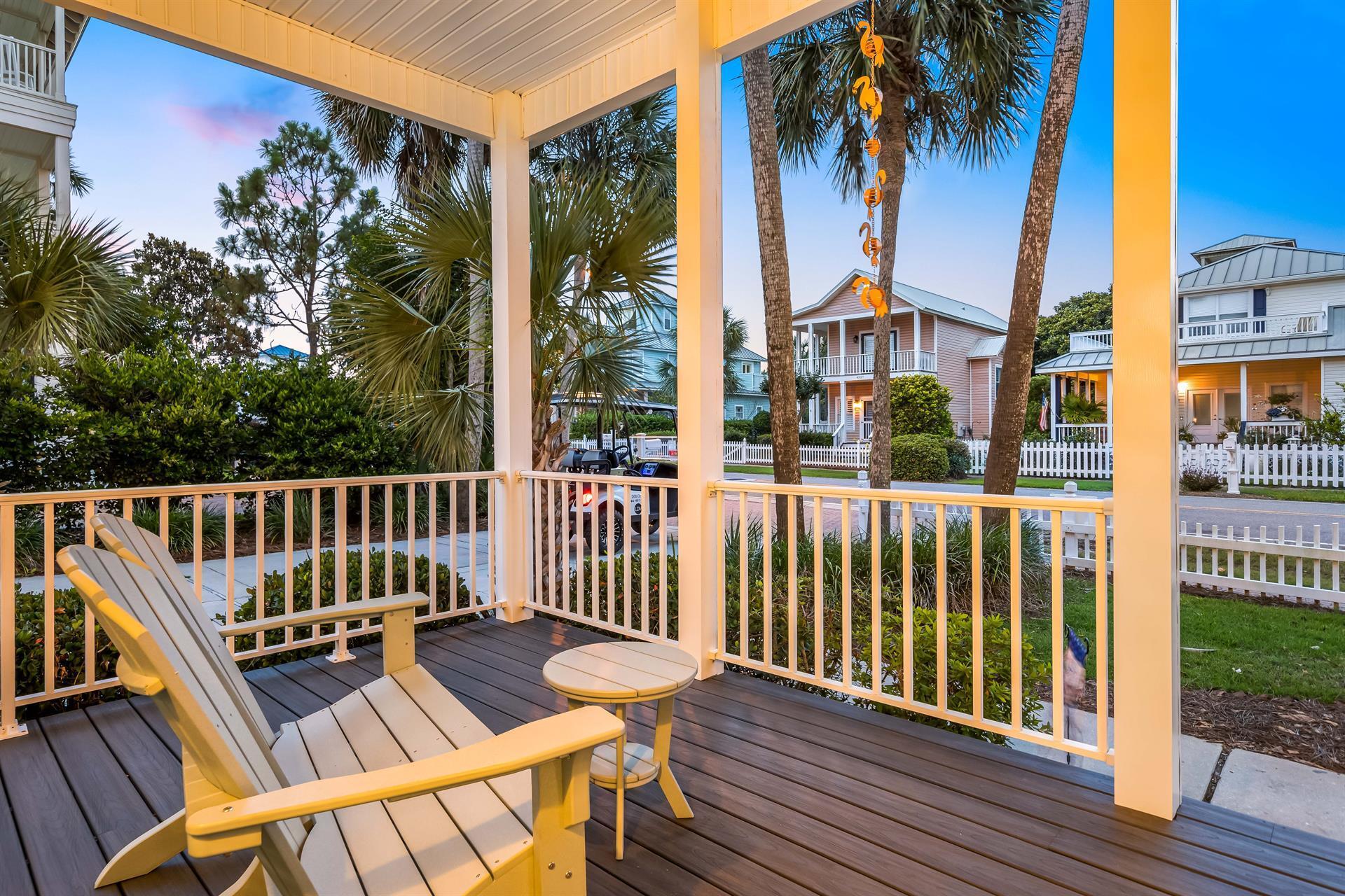 Welcome to 4430 Ocean View Drive. Fully Furnished, Turnkey Ready, Community Pool, Renovated Bathrooms, Central Location. Could you ask for more? As you approach the house the first thing you'll notice are the sweet picket fences that line the neighborhood. Giving that cozy coastal cottage vibe. Headed to the porch you see that it's covered with outdoor seating, great for relaxing after a long day and greeting the neighbors as they pass by. As you enter the home you are greeted with bright travertine floors and an open living concept where the living room, dining room, and kitchen all seamlessly flow together, so the family can all be together no matter what they are doing. The kitchen boasts all stainless steel appliances and granite counter tops, and breakfast bar. The 1st floor features a bunk room with built in bunks and private full bath (which has recently been remodeled with new granite vanity and new tile throughout. You also have the additional guest bedroom with access to a full bath (also recently remodeled with granite vanity and new tile throughout) that is shared by the first floor. 
On the second floor you have the primary suite with its own private balcony and ensuite bathroom that was recently renovated. The large ensuite features a spacious floor to ceiling tiled shower and a separate soaking tub, water closet, and double vanity. The 4th bedroom upstairs is another suite with space for a sitting area, and an ensuite bathroom, that again has been renovated with new tiled and a granite vanity. Then up on the 3rd floor you have the crow's nest which overlooks all of Crystal Shores and views of the Gulf. 
The location cannot be beat. The beach access is only 0.1 mile from your front door, easily walk or ride over. You are less than a mile from Destin Commons with tons of shopping and dining options only a golf cart ride away. Just under 2 miles to the Golf Courses of Regatta Bay. And so many additional restaurants, boutiques, and entertainment options surround you.