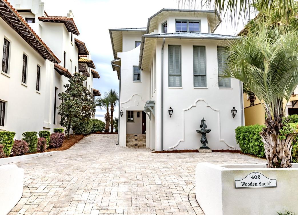 Beach homes like this well-maintained, stunning CB/stucco gulf-front beauty in gated Carillon Beach rarely come available on the open market. Boasting 5 BR, 5 1/2 baths Wooden Shoe, so named by its  Dutch owners, sits high atop the dunes and offers multiple stunning gulf views.  Open floor plan with expansive kitchen featuring Viking appliances and ample cooking/dining space. There is an elevator and separate living space w/ wet bar and ice-maker on the ground level.  Has new roof & gutters. Confirmed rental bookings to date for 2021 total 238k. Space to build guest house and/or swimming pool, subject to approval of CB Design Review Board.  Carillon Beach is a quaint, gated, New Orleans style enclave featuring 3900 linear feet of never-crowded, semi-private white sandy beach on the gulf. There is direct access to the beach via shared walk-over with next door neighbor.  Carillon also boasts three community swimming pools (two being heated year 'round), tennis/pickle ball courts, children's playground, community meeting house, green spaces and the iconic Carillon Bell Tower, located in the center of the community, which faithfully tolls memorable tunes on the hour throughout the day.