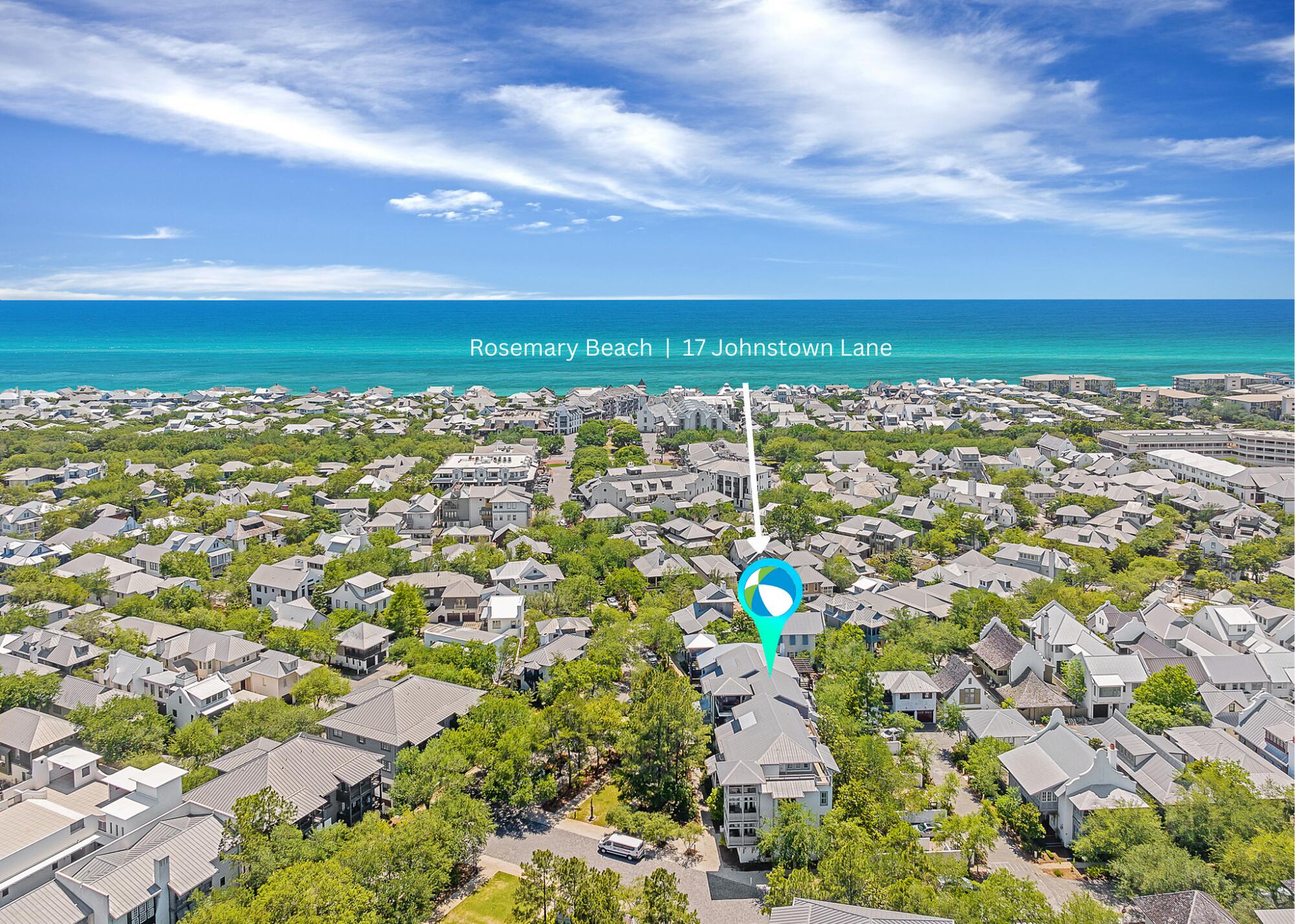 Sale contingent taking back-up offers. Welcome to 17 Johnstown Lane, a four-story townhome located in the HEART of ROSEMARY BEACH one of 30A's most popular neighborhoods. This home embodies the coastal atmosphere that has attracted homebuyers and investors to this community for decades. At 3,225 square feet, 5 bedrooms and 4 ½ baths this rare property provides both northern and southern views, five ample outdoor living spaces, and the classic essential amenities expected along iconic 30A! It is one of five attached single-family properties in this vibrant highly sought after new-urbanism community. New interior and exterior paint along with updated kitchen and furnishings. Sleeps 14 guests comfortably! Plenty of room for large groups or families, spacious parking and a lovely, raised patio at the rear entrance of this home which provides ample outdoor space for the addition of a private pool, outdoor entertaining, and sunning deck if desired. 

The layout of this home is perfect for vacationers or second homeowners seeking privacy which is found on every level. Not to mention a total of eight outdoor spaces! The first level of the property is home to two bedrooms, a wet bar, and a reading nook. An elevator provides easy access to the second and third floors, offering one additional guest bedroom and a master suite with private balcony and an en suite. The third floor provides open-concept living, beautiful kitchen, and dining areas as well as northern and southern-facing balconies. The recently updated gourmet kitchen is outfitted with high-end Dacor and Bosch appliances and features shaker cabinets, quartzite countertops, and designer lighting. The 4th level provides two oversized balconies offering incredible views, a bunk room, and large owner's storage room with option to add a 5th bath. Only footsteps from the Rosemary Beach Owner's Club, residents enjoy access to a number of desirable amenities, including tennis courts, pools, and beautiful Emerald Coast beaches. 

Rosemary Beach was named one of "America's Most Romantic Small Towns" by CNN, which comes as no surprise to anyone who's wandered its winding paths and cobblestone streets or dined al fresco in its welcoming patios and courtyards. Brick sidewalks line the neighborhood's main street and town center, enticing guests to delve into the locally owned shops and boutiques where fashions and fun mix and mingle. From fine dining to casual there are so many special places that become vacation traditions. As the sun sets residents and guests of Rosemary Beach like to unwind with breathtaking views of the Gulf of Mexico. 

This is an incredible second home or investment property. Don't miss your opportunity to live or invest in this special community!
