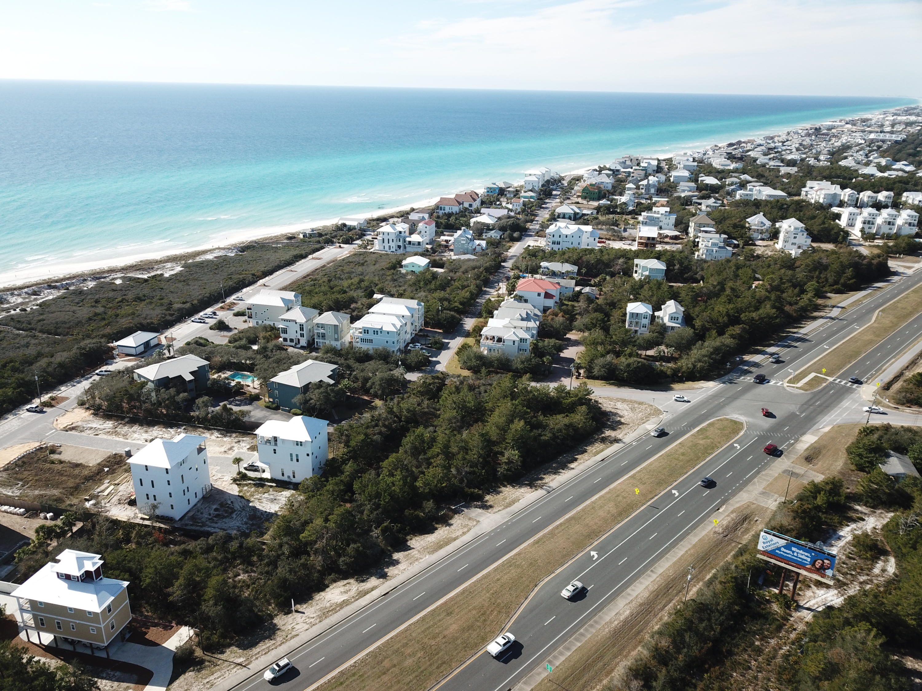 Ocean view parcel is developers' opportunity. This .85 of an acre is just steps to Walton County's largest oceanfront park. Density allows 6 Units with 2nd to 4th floor ocean views. Short walk or bike to famous Rosemary Beach, 30A shops & restaurants, and Camp Helen State Park. Short drive to golf, malls, ECP int'l airport. All utilities are available at the edge of the property.