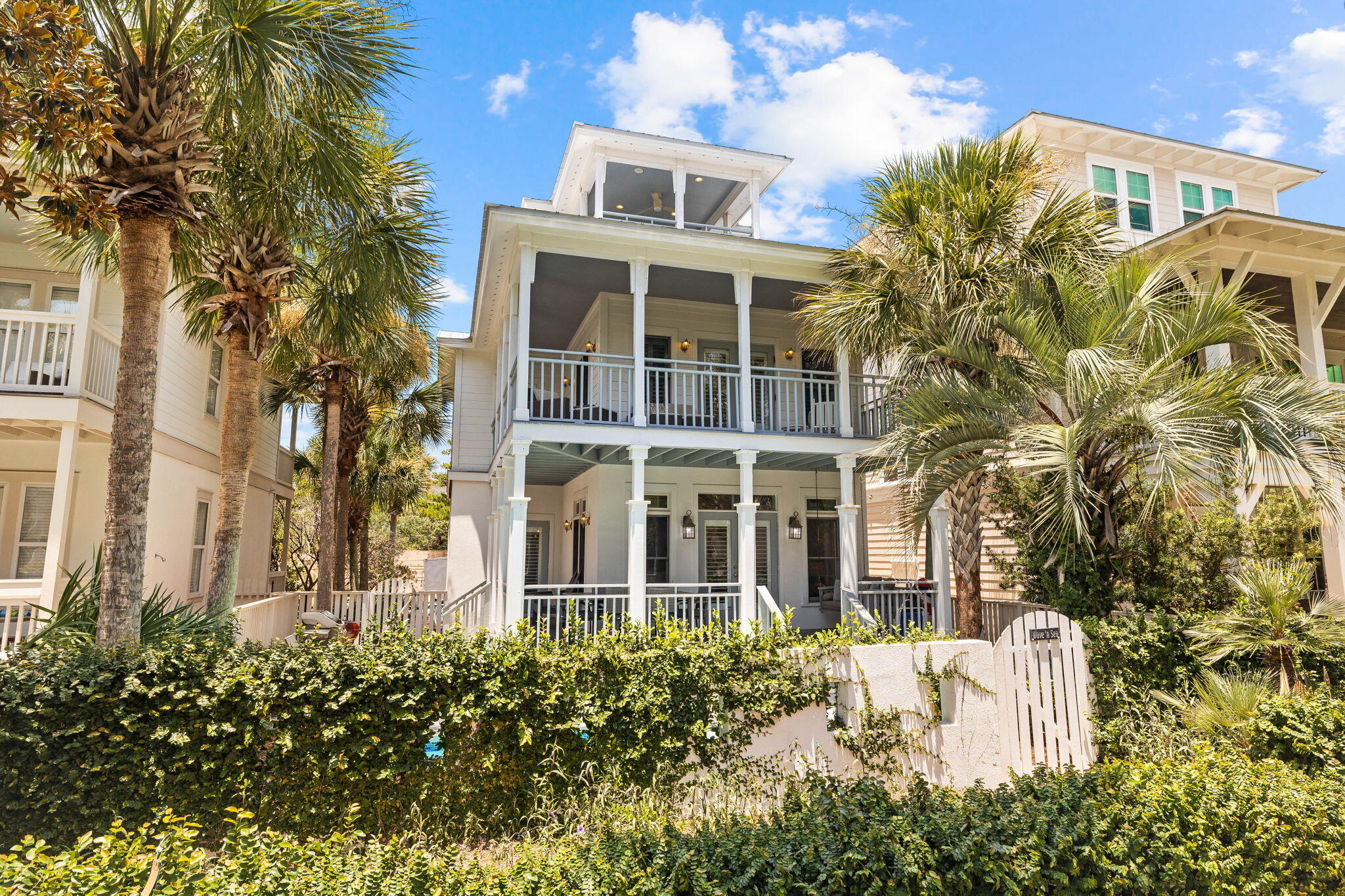 Welcome to Wave N Sea, an exquisite coastal retreat in the heart of 30A. This beautifully designed home blends modern elegance with classic charm, offering luxurious living just steps from the sugar-white sands and turquoise waters of the Emerald Coast. Water's Edge is a gated community with only 34 homesites. These homes share fantastic deeded beach access for just the community. With a private pool and walking proximity to Alys, Rosemary, and Seacrest, this home checks all of the boxes. Recent upgrades include hot water heater 2020, HVAC main level 2020, HVAC upstairs 2023, and roof 2023. Featuring high-end finishes, vaulted ceilings, and expansive windows, the open-concept layout is perfect for entertaining. Multiple spacious bedrooms with en-suite bathrooms ensure comfort and privacy. There is an additional loft sleeping area on the top floor. Outside, enjoy a private oasis with a landscaped yard, sparkling pool, large deck, and covered patio areas. With its prime location and luxurious features, 66 Geoff Wilder is an ideal personal retreat or investment opportunity.