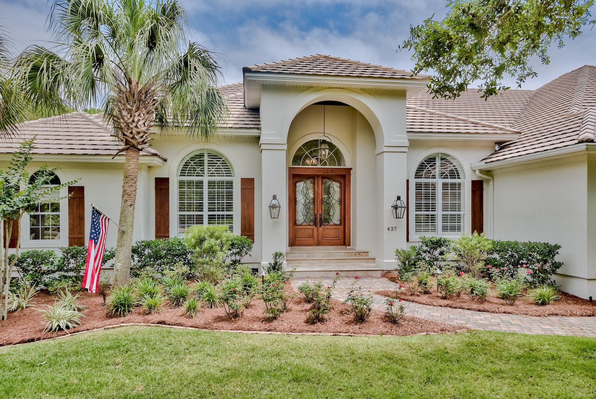 This stunning home is in Destin's premier community of Regatta Bay Golf & Yacht Club. The community is nestled on nearly 120 acres of protected nature preserve. Regatta Bay is a wonderful golf cart community with access to the gorgeous Destin beaches, adjacent to the area's best shopping at Destin Commons, boating at Legendary Marina, plus ample restaurants.                                                                                                 This house is a rare find with a 1st floor MOTHER-IN-LAW SUITE with a full kitchen or can be used as flex space to meet your needs, it is very versatile. This stunning house includes 6 bedrooms and 6.5 bathrooms just under 6400sf of heated and cooled living space. The house comes with custom kitchen, baths, hardwood flooring, custom cabinets, quartz countertops, high end light fixtures, and extensive use of pecky cypress accents for beams and trim throughout the house. This house offers a beautiful balance of new and old world with a very timeless color palette. All high-end Sub-Zero, Wolf, and KitchenAid appliances throughout. All new exterior that includes doors, patio pavers, stucco/paint, pool resurfacing & equipment, and professional landscaping/irrigation. The driveway is located on a private cul-de-sac perfect for large families and gatherings. There is a surround sound speaker system in the main living area and screened lanai with space for everyone. The large outdoor screened lanai includes a LED lit pool, full bar with seating for six, and a summer kitchen. This house checks all the boxes with a separate office, a huge 2nd family room, recreation room, mother in-law suite, or nanny quarters all located on the 1st floor for simple egress. This beautiful home also comes with a full 4-car garage with epoxy flooring. Your dream home in beautiful Destin Florida is waiting for you.