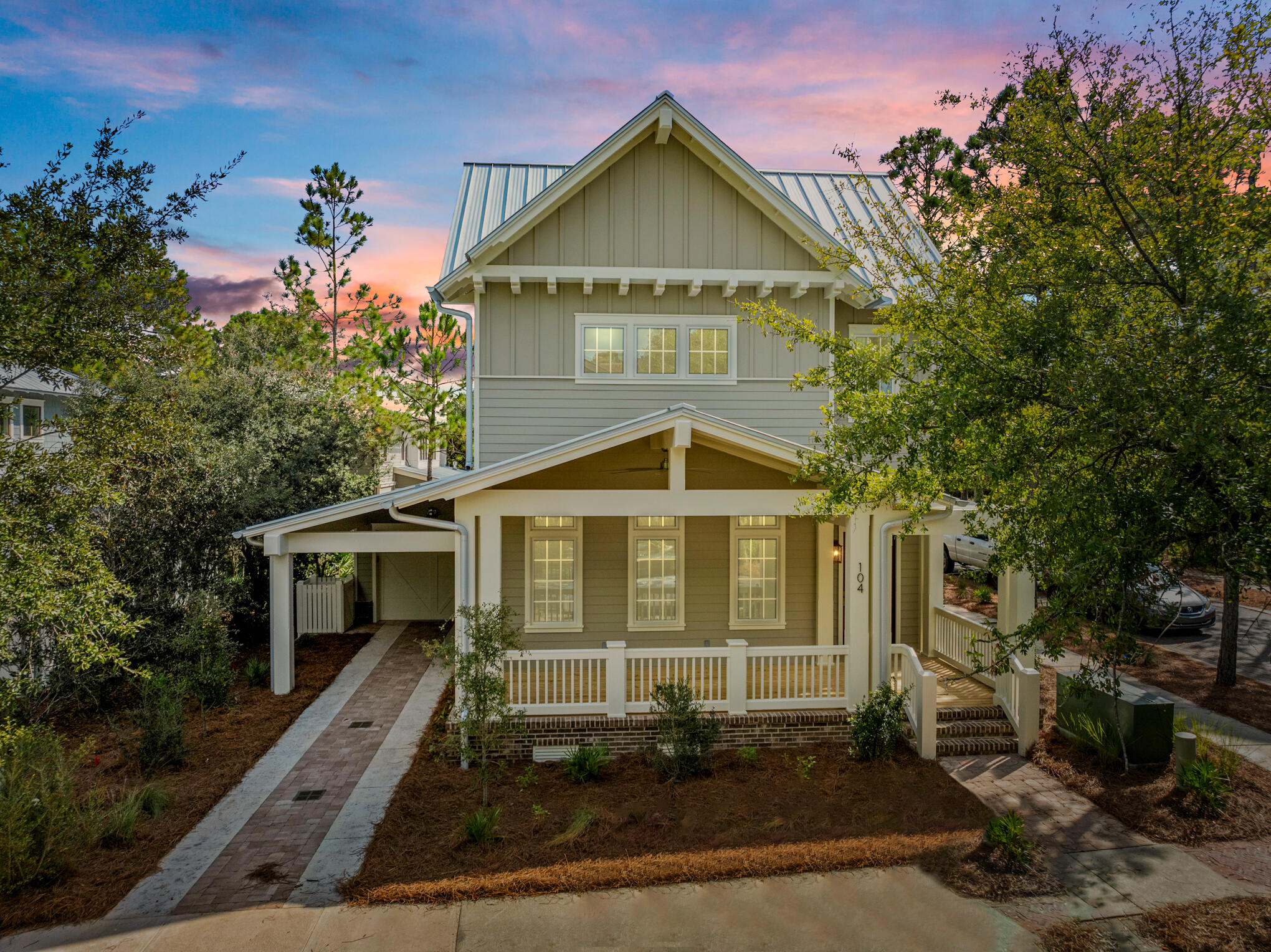 Welcome to the coveted gated community of Forest Lakes in Blue Mountain Beach. This stunning 4 bedroom 4.5 bath Florida Cottage was built by Luke & Blue's who has consistently been voted the best builder on the Emerald Coast and designed by Pfeffer Torode who's been named by Forbes as one of the top 200 residential architects in the country. This home offers a perfect blend of luxury and comfort, featuring four bedrooms, including a charming oversized loft space perfect for a home office, gym or game room. This property has the perfect layout for indoor and outdoor entertaining with expansive outdoor living spaces on the first and second floor giving you the opportunity to truly live the Florida lifestyle. The cozy fireplace adds warmth to the open living area and only enhances the elegance and charm of this beautiful custom home, or if it's warmer outside you can utilize the multi-panel Euro-slider to transition to your covered porch.

The gourmet kitchen is designed for entertaining, complete with a serving bi-fold window that seamlessly transitions the indoor and outdoor spaces, which is perfect for entertaining family and guests. The expansive kitchen also features high end custom cabinets, GE Monogram appliances, custom built range hood and quartz countertops making it a chef's dream.

As you make your way up to the second level you will find the primary bedroom complete with its own screened-in balcony that overlooks the green space perfect for watching the sunsets or a morning coffee. Furthermore, the primary bedroom is equipped with a large custom built walk in closet and an en suite that exudes elegance, complete with large soaking tub. The second floor also boasts two more expansive bedrooms and as you head up to the third floor you will find the  versatile loft area that can serve as a fifth bedroom, den, game room, or entertainment space. This generous area also offers a full bath and walk-in storage.

Additional amenities include a refreshing pool, fishing docks, and ample greenspace, making this custom home a perfect retreat for relaxation and recreation.  Enjoy the true Florida Lifestyle with all that 30A has to offer with shops, restaurants and entertainment a short walk or golf cart away.