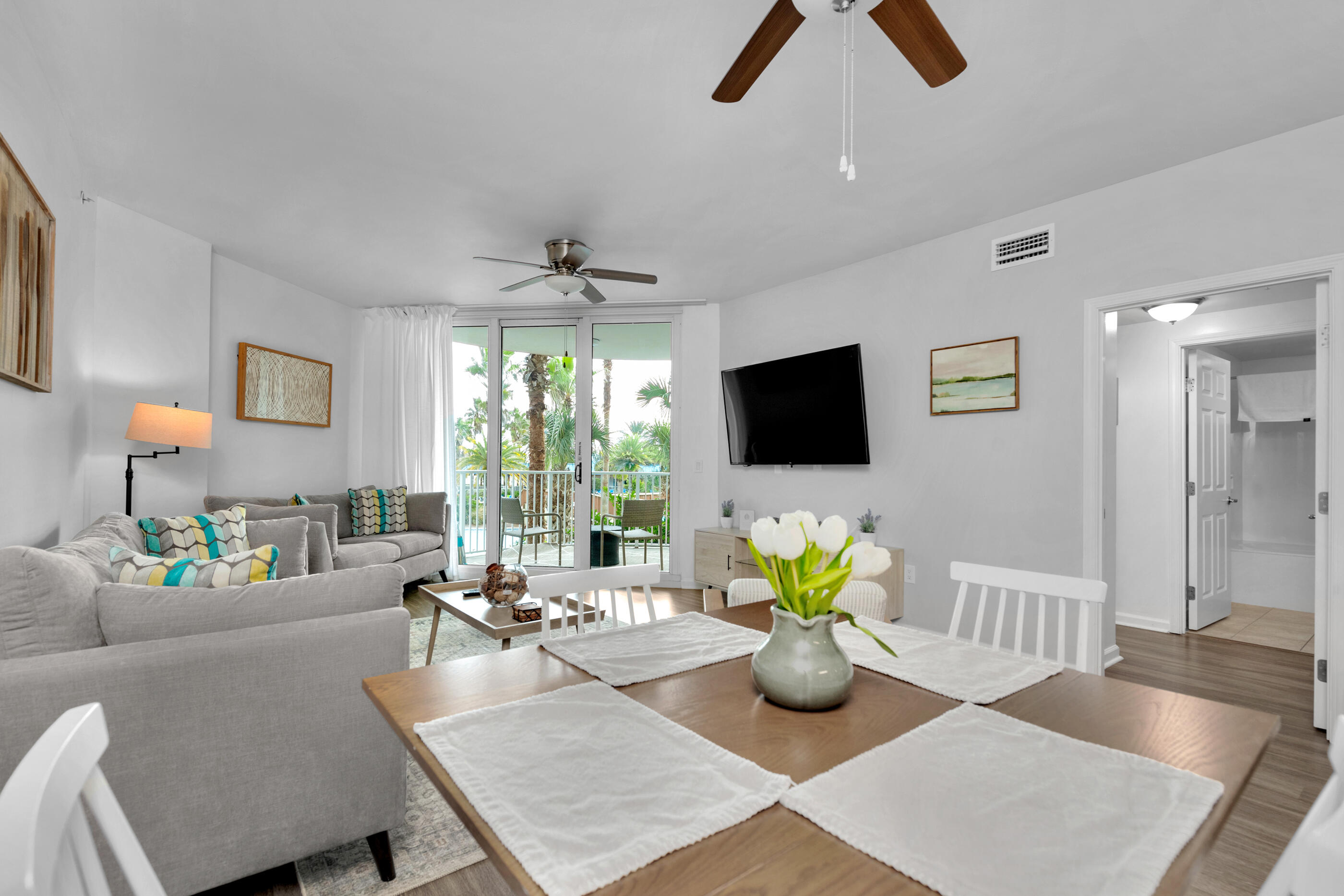 Gross Rentals 2026 $32,800 (115 nights) CAO 11JUL
Proven Rental! Discover your perfect getaway or investment opportunity with this stunning 2nd-floor condo at The Palms of Destin! Boasting a prime location with serene pool views, this beautifully decorated unit blends modern upgrades with coastal charm. Recent enhancements include a brand-new HVAC system (installed 2024) and a new water heater, ensuring comfort and efficiency for years to come. Inside, you'll find sleek quartz countertops, painted kitchen cabinets, stylish furnishings, and custom-built bunk beds--perfect for families or groups.

Rental history reflects gross sales as paid to the company.

- **2025:** $52,500 (204 nights)
- **2024:** $43,000 (197 nights)  
- **2023:** $55,000 (160 nights)  
- **2022:** $64,000 (160 night
