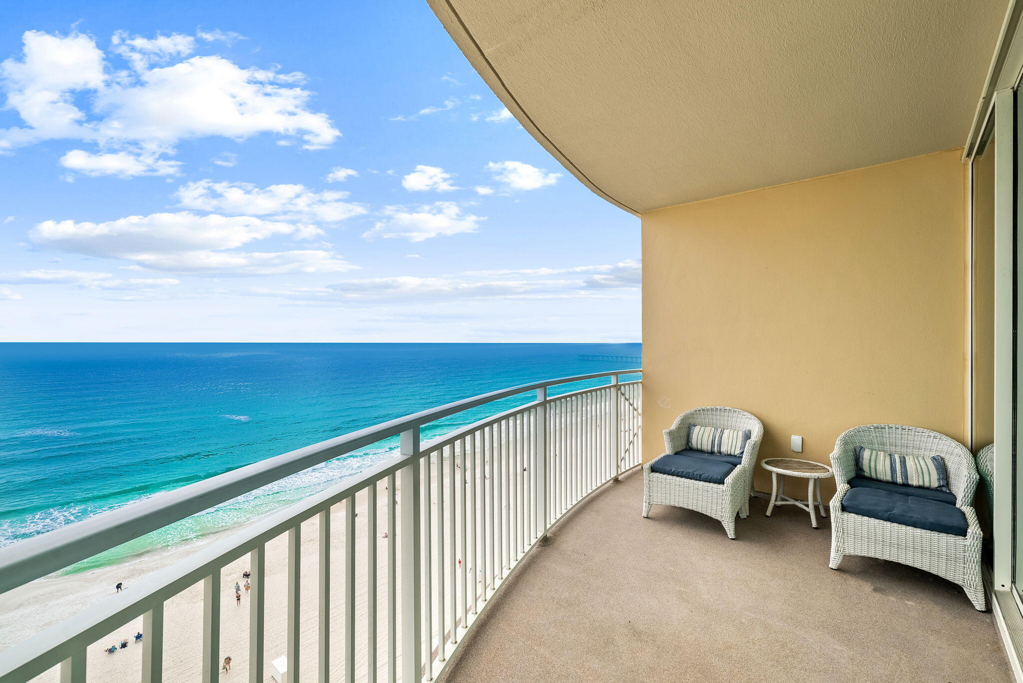 Welcome to Aqua 1004, where when you enter you are greeted by breathtaking, unobstructed Gulf views. This beautifully appointed 2-bedroom, 2-bathroom condo with a bunk area comfortably sleeps 8 — offering the functionality of a 3-bedroom condo with the value of a 2-bedroom.  Interior highlights include an expansive living area with 9-foot ceilings, a stunning floor-to-ceiling Gulf view, porcelain tile flooring throughout, stainless steel appliances and granite countertops in a well-equipped kitchen, and a full-sized washer and dryer tucked away for convenience.  Both the Primary Suite and Guest Bedroom feature king-sized beds for ultimate comfort. The hallway bunk area is thoughtfully tucked away from the main living spaces, creating privacy and functionality for guests or families.  Located in one of the most sought-after Gulf-front buildings in Panama City Beach, Aqua offers the following exceptional amenities: two heated pools, hot tub, fully equipped fitness center, steam room & showers, seasonal onsite dining at Paparazzi Deli, and is yards from Pier Park and Topgolf.  Owner pets are allowed.  Whether you're searching for a strong vacation rental investment or your own private beachfront retreat, Aqua 1004 delivers luxury, location, and lifestyle.

Schedule your private showing today.  Gulf-front opportunities like this don't last long!