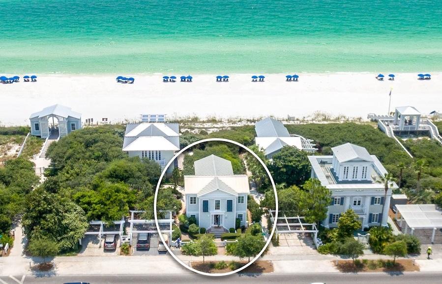 Mesmerizing unobstructed gulf views from this classic Seaside cottage located steps from the iconic Tupelo Pavilion, south of 30A on the eastern edge of Seaside, Florida. This 3 bedroom masterpiece was fully renovated in spring of 2018 and embodies a southern classic style with modern sophistication. Views of brilliant turquoise tinted waters and natural light are maximized with expansive windows and doors creating a wall of glass in the adjoining living, kitchen and dining spaces. Consistent with Scott Merrill's award winning portfolio, this Seaside cottage was no exception with its high functioning open floor plan. All bedrooms include en-suite baths. The master spa-like bath is a retreat in its own right, featuring extensive use of floor to ceiling marble and an elegant soaker tub. Perfectly manicured boxwood hedging, Ipe decking, outdoor storage and a private 2 car carport are the short list of exterior features you will appreciate in this rare offering. White sandy beaches, boutique shops, airstream trailer eateries, and cozy cafes are just some of the notable features of this New Urbanist beach neighborhood. RENTAL INCOME PROJECTED OVER $250K