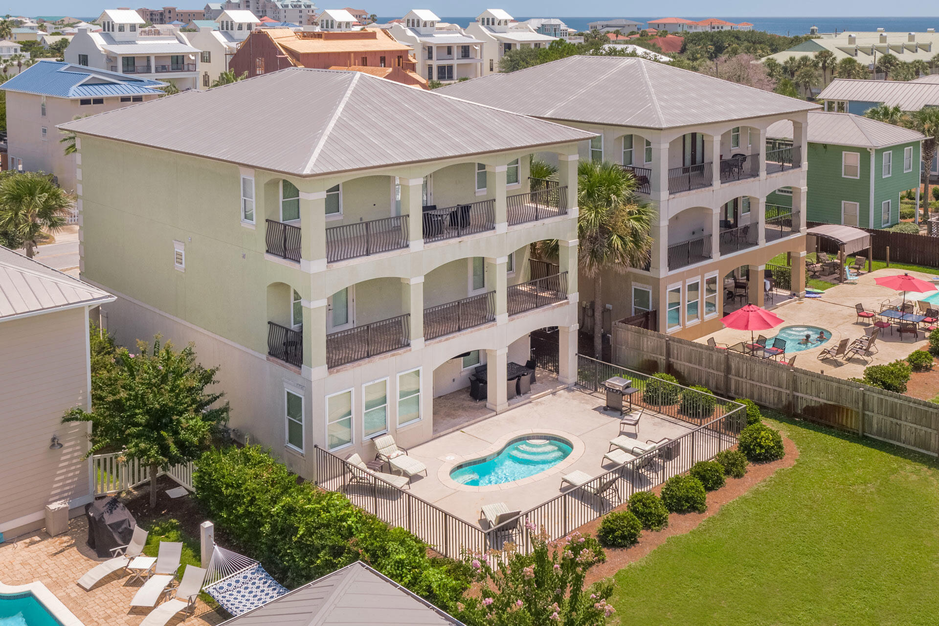 Incredible revenue generating property in Crystal Beach just steps to the beach with a private pool Guests love this home with the abundance of 9 bedrooms and 3 open living areas, sleeping 24. It is large enough for several families to gather. The first floor has a large bedroom for those that don't want to climb the stairs.
The sitting areas on each floor make it great for different age groups to gather!
The pool has a huge lounging and grilling area! The backyard is even big enough to add a pool house or a putting green!
This money-maker grossed $176,449 and well on it's way past that for this year! Bookings are already over $126K. Priced right, this opportunity is short lived.  Buyer's must honor existing reservations.