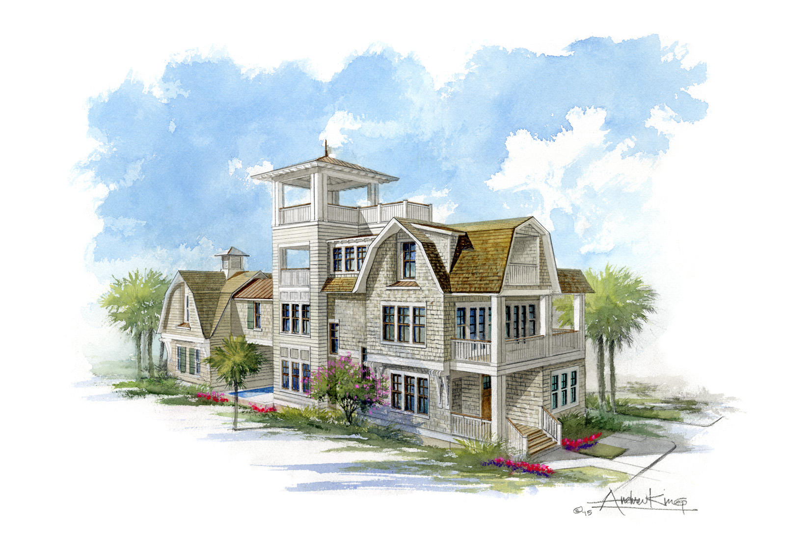 Here is your opportunity to own a BRAND NEW beach home in Watersound Beach. Enjoy luxury living with 5BR/5.5 BA, 2 living areas, an elevator and heated pool with adjoining patio and outdoor fireplace. The third level is the master suite with multiple porches. Just a few of the included interior features are custom stone flooring, wire-brushed oak hardwoods, reclaimed oak and beam wood paneling treatment, marble countertops, top of the line appliances, and upgraded A/v pre-wire pack. Outside you will enjoy the Brazilian Oak decking, salt-chlorinated pool, Bevelo gas lanterns, outdoor kitchen, Isokern fireplace and over 1,000 sq ft of porches. No detail will be overlooked. Watersound Beach is an exclusive gated community on 30A. Owners here enjoy pools, a private beach, a fitness center and more.